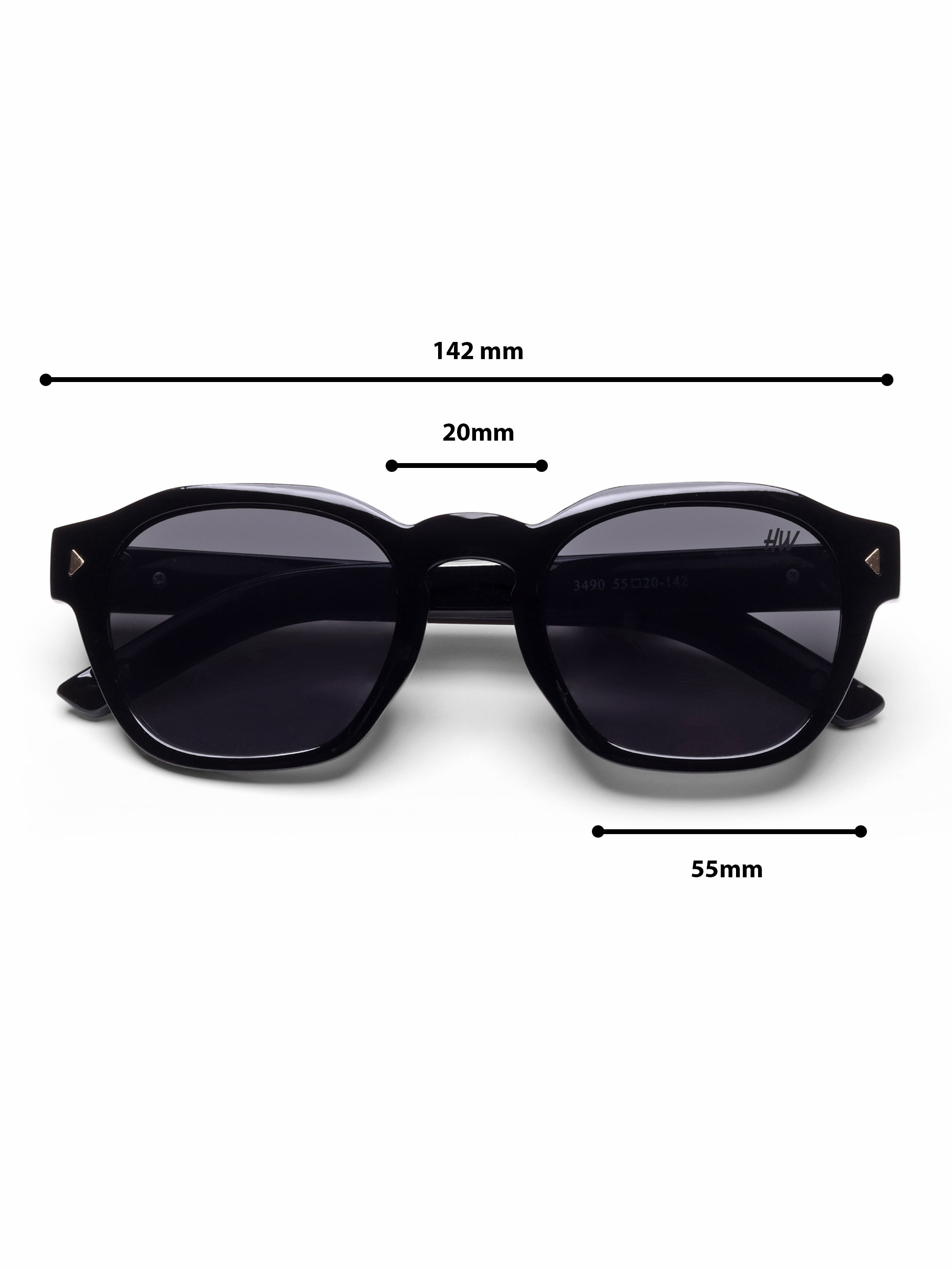 Valen Black Round Mens Sunglasses