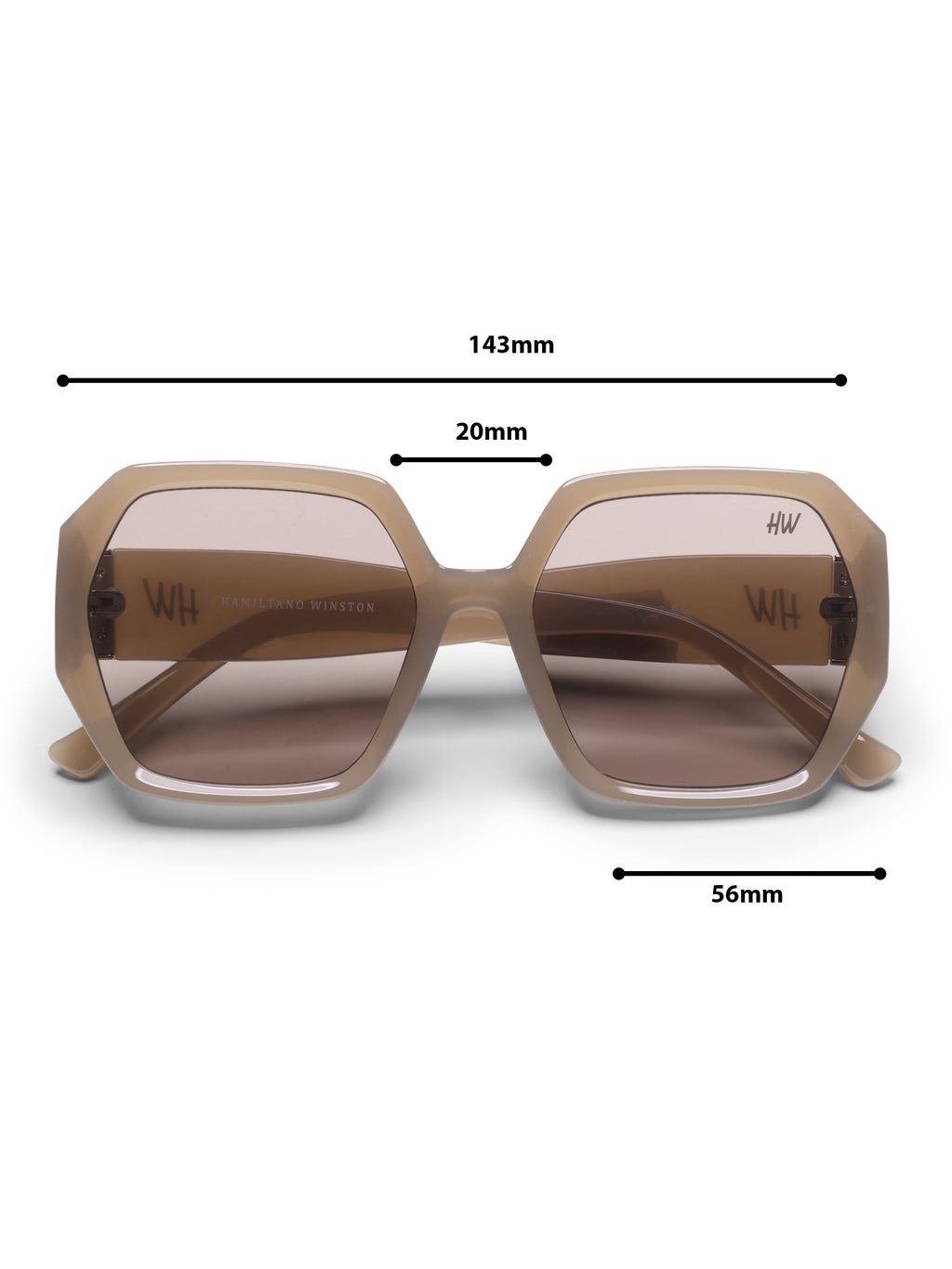 Kaira Oversized Hexagon Peach UV Protected Womens Sunglasses