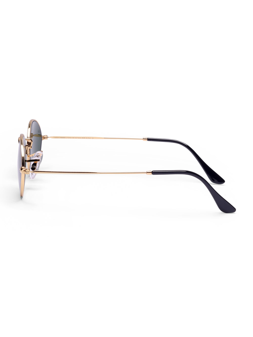 Women's Gold Green Oval Sunglasses