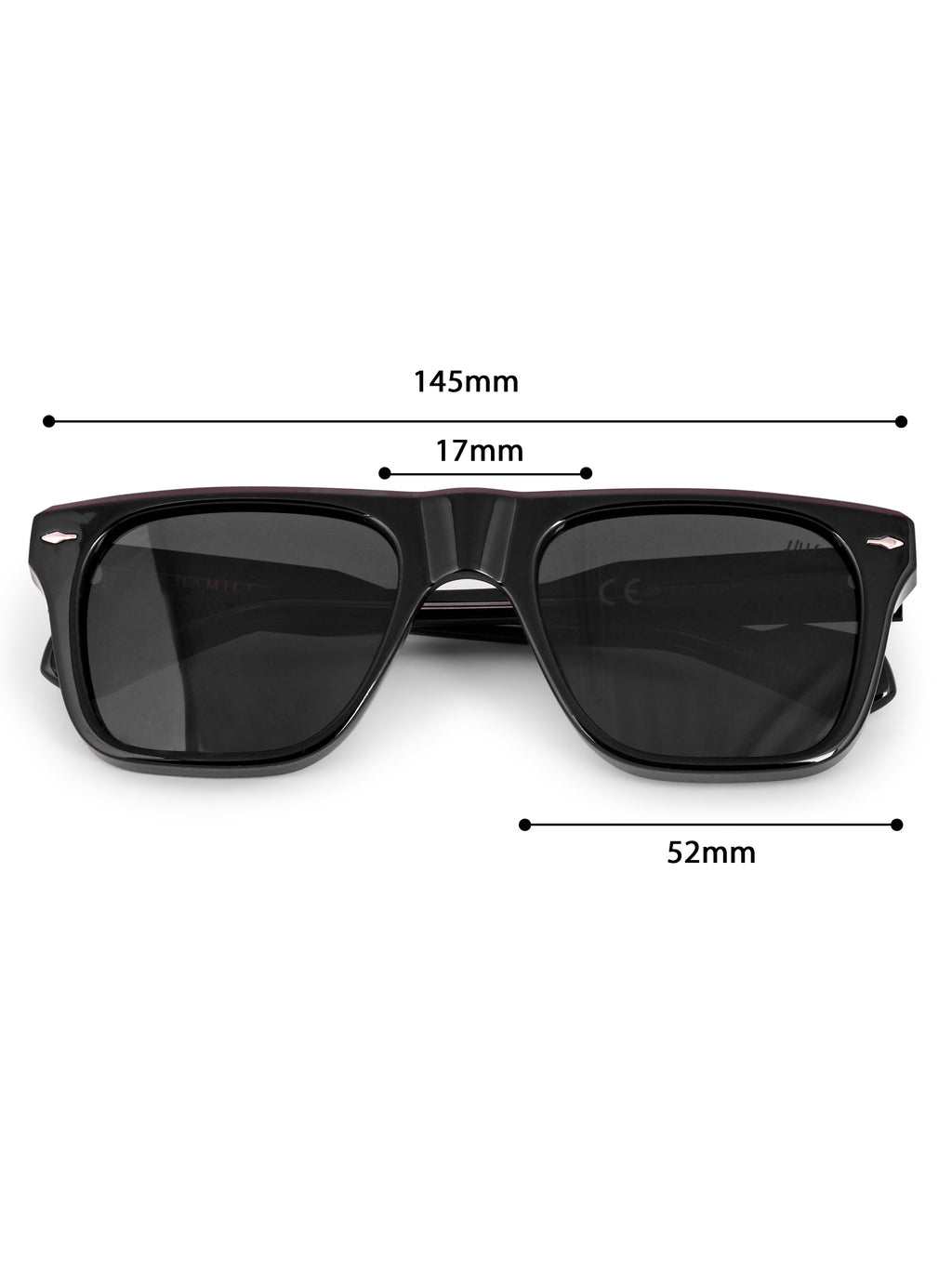 Men's Classic Black Wayfarer Sunglasses