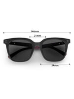 Unisex Polarized UV Protected Black Rectangular