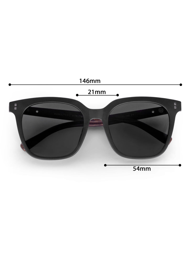 Unisex Polarized UV Protected Black Rectangular