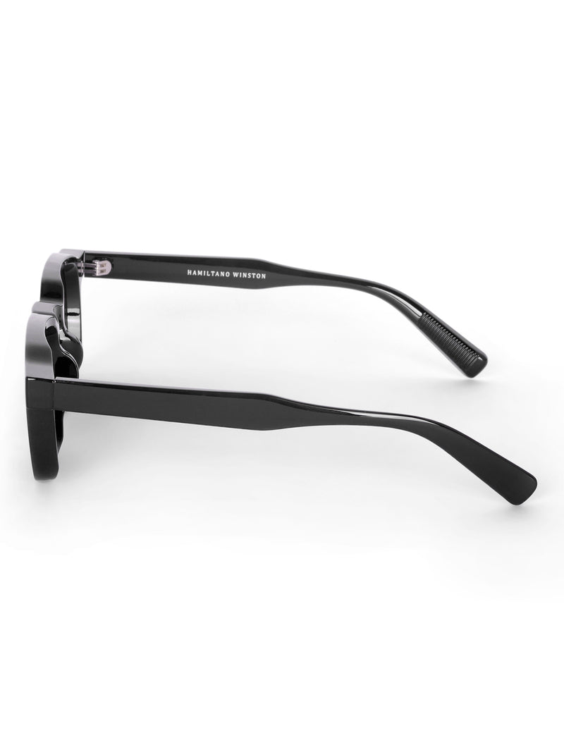 Men's Hexagon Black UV Protected Sunglasses