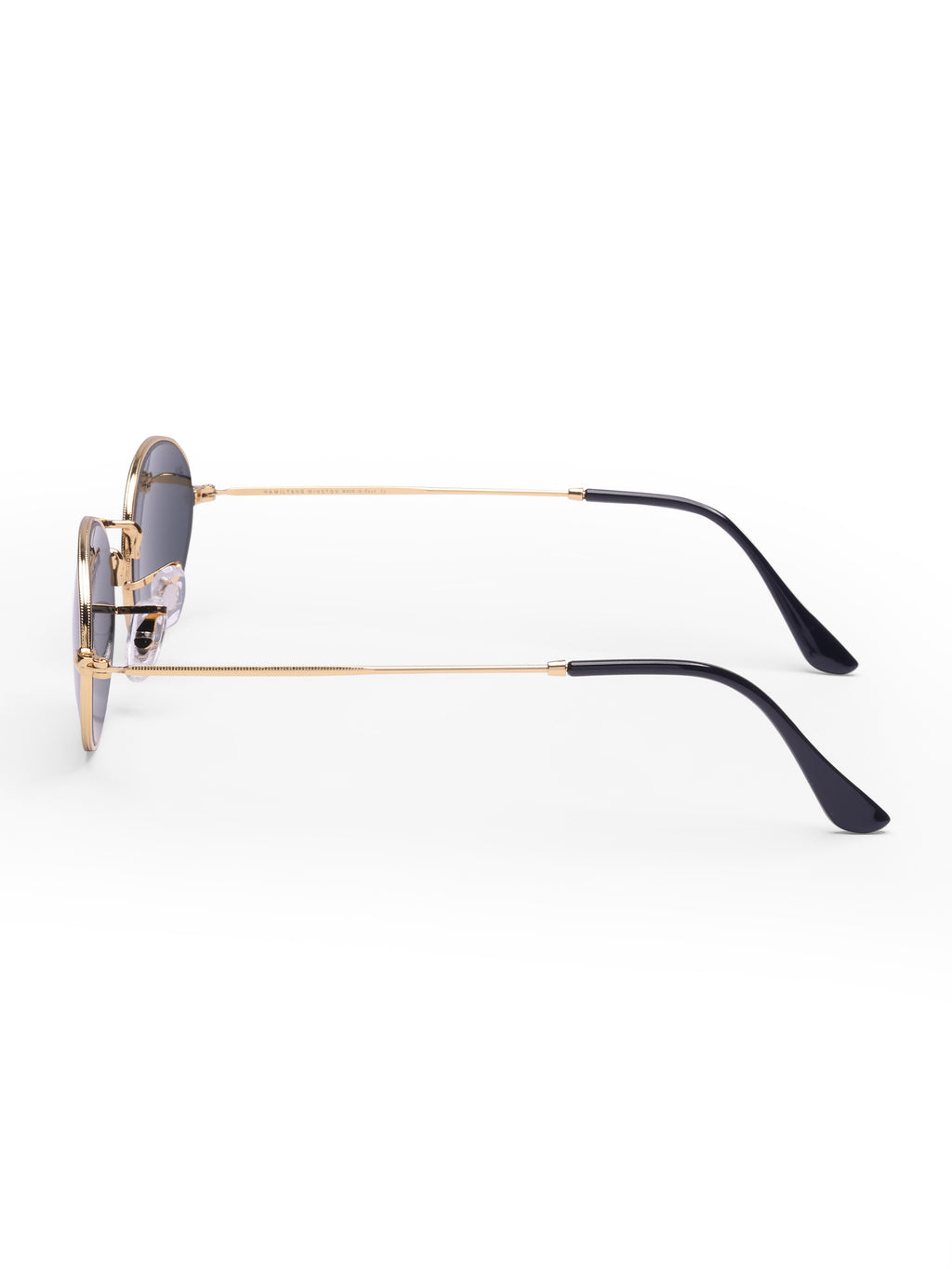 Women's Gold Black Oval Sunglasses