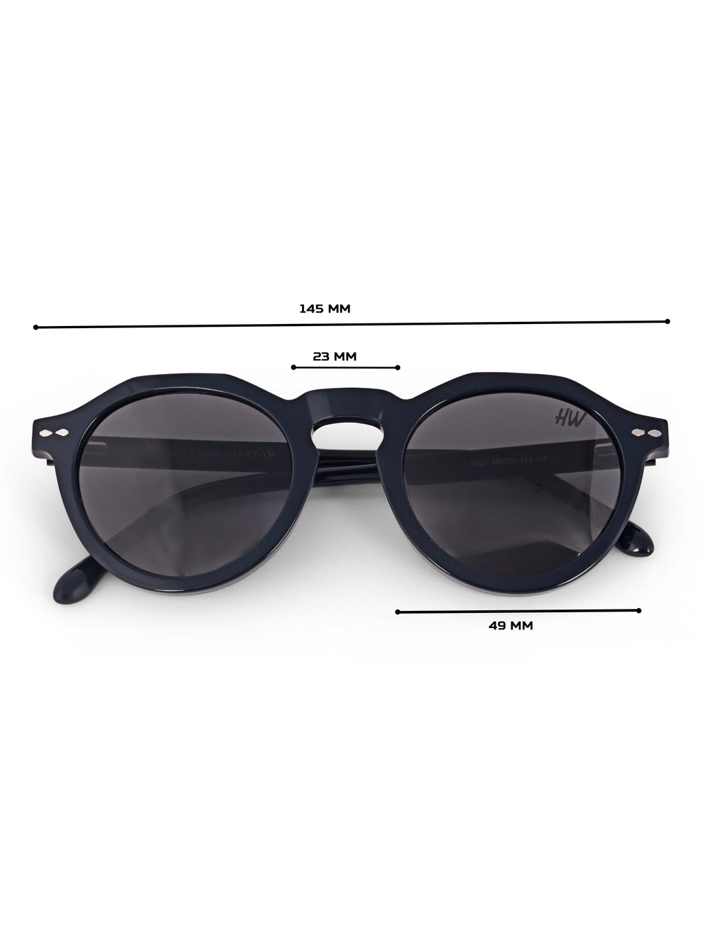 Men Round Uv Protected Sunglasses Black