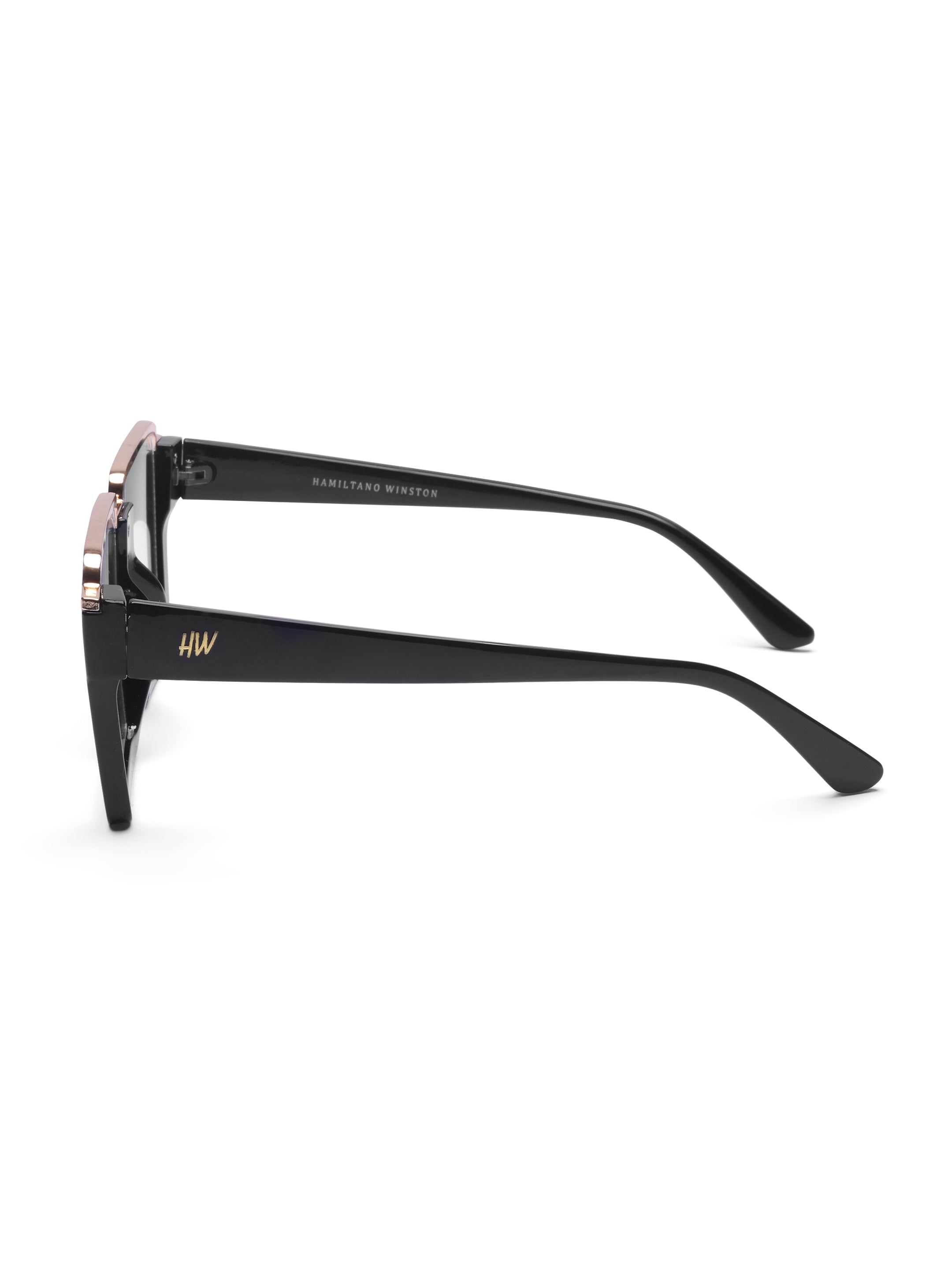 Women's Gold Brown Metal Sunglasses