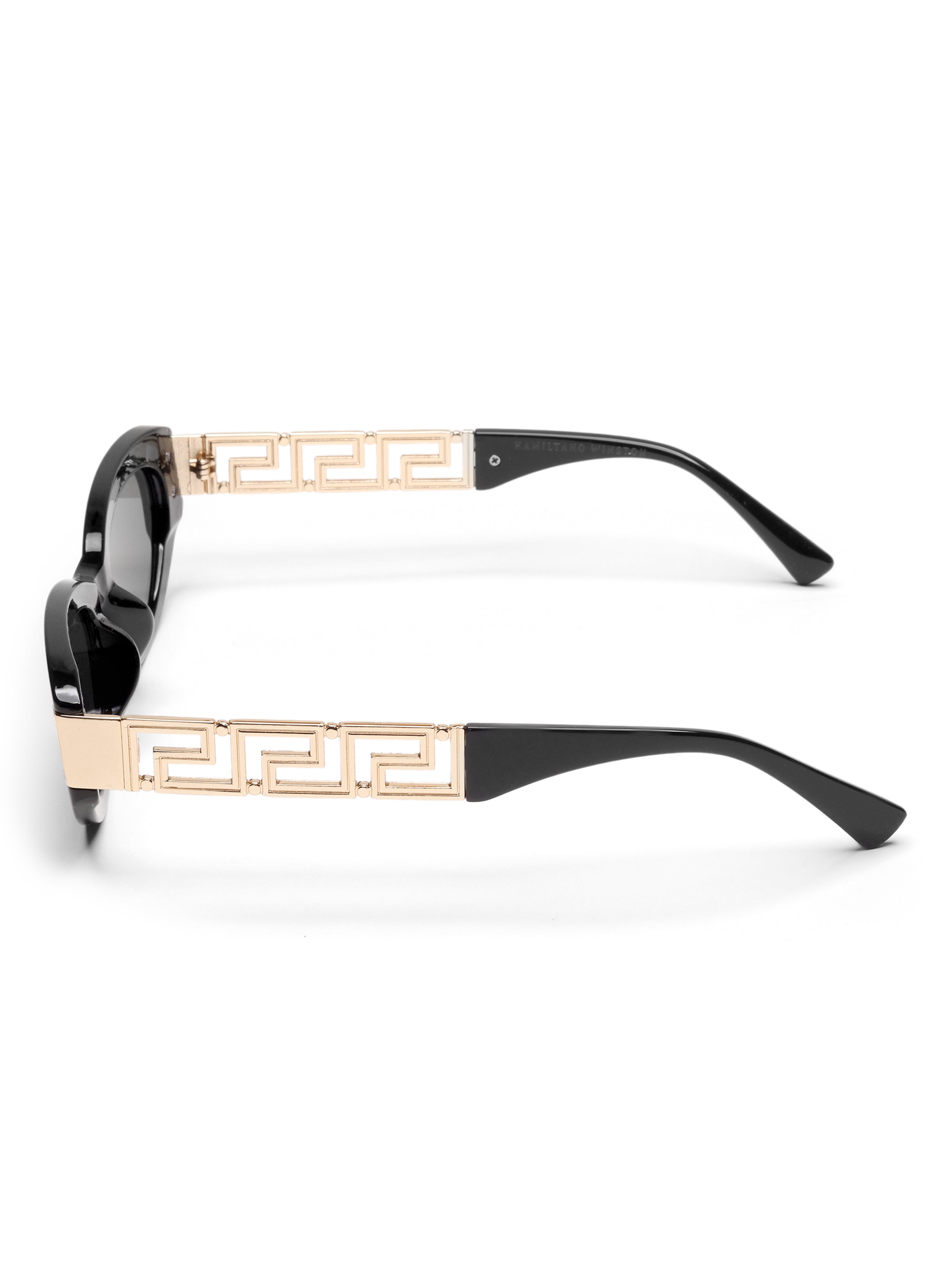 Serene Black Oval UV Protected Womens Sunglasses