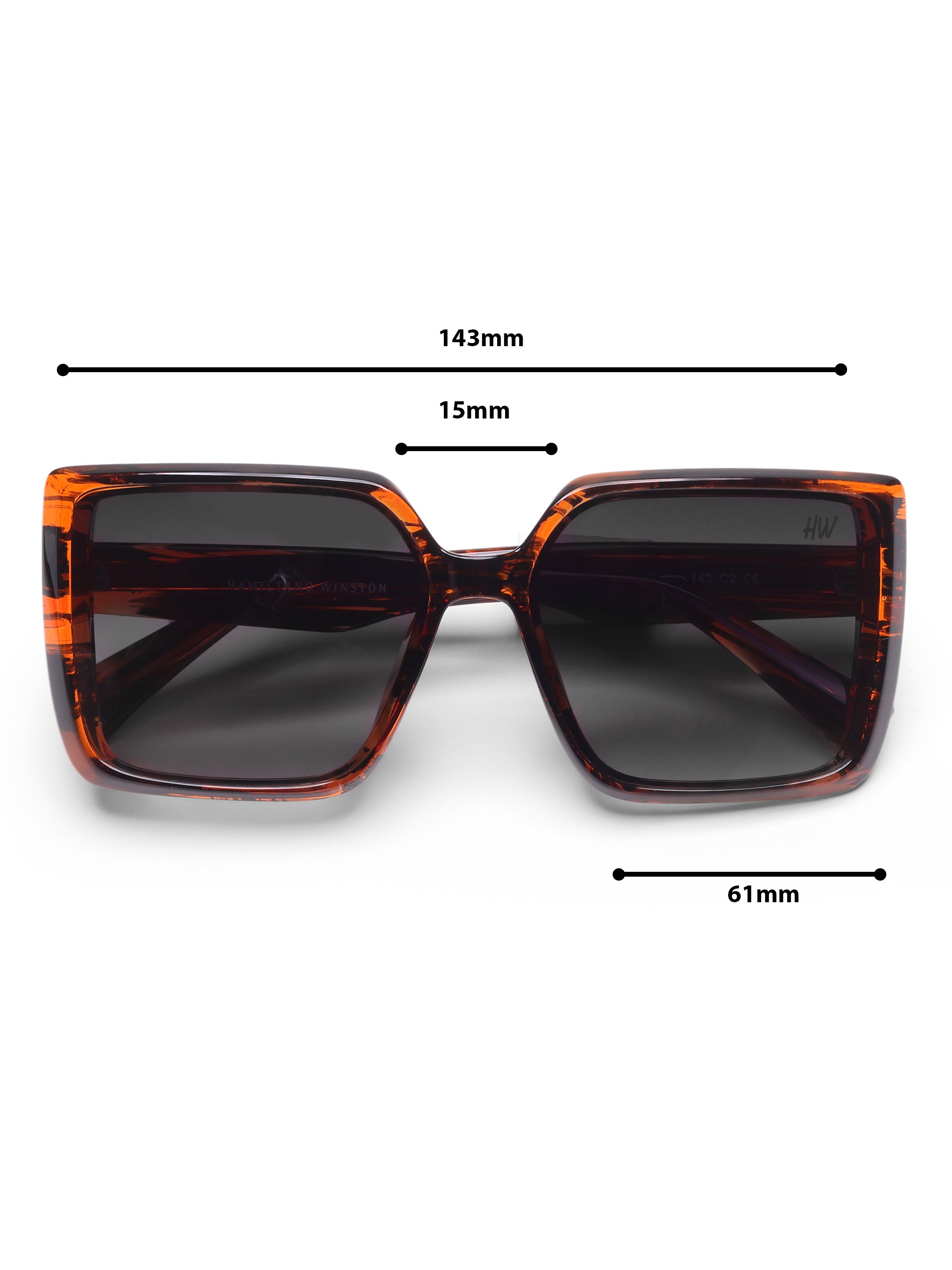 Noelle Black Leopard Oversized Square UV Protected Womens Sunglasses