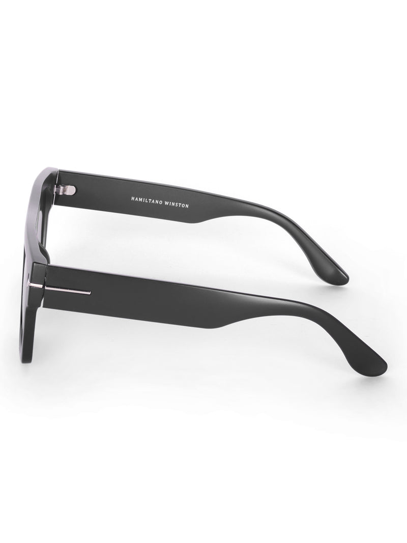 Men's Full Black UV Protected Wayfarer Rectangular Sunglasses