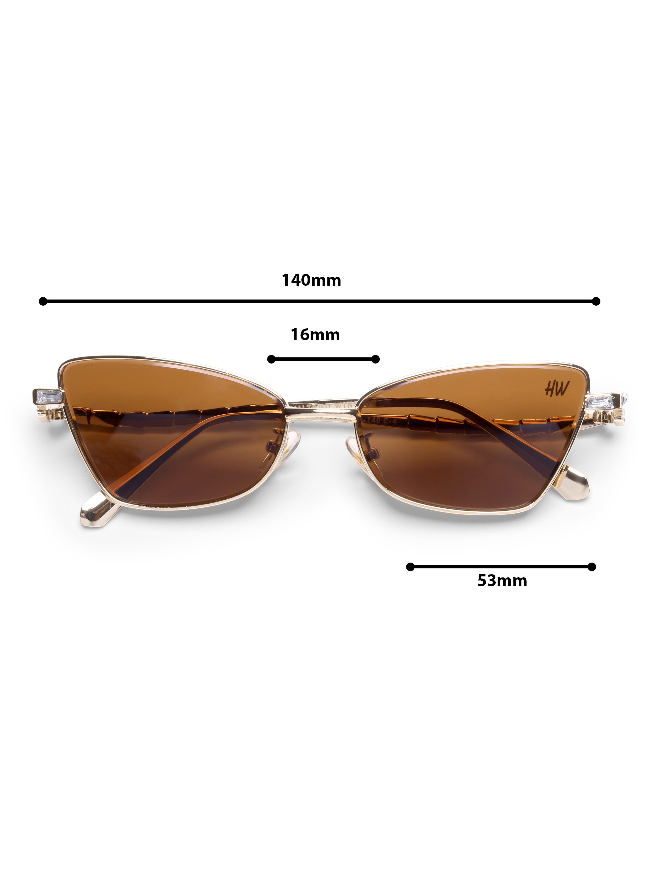 Sirena Gold Brown UV Protected Womens Sunglasses