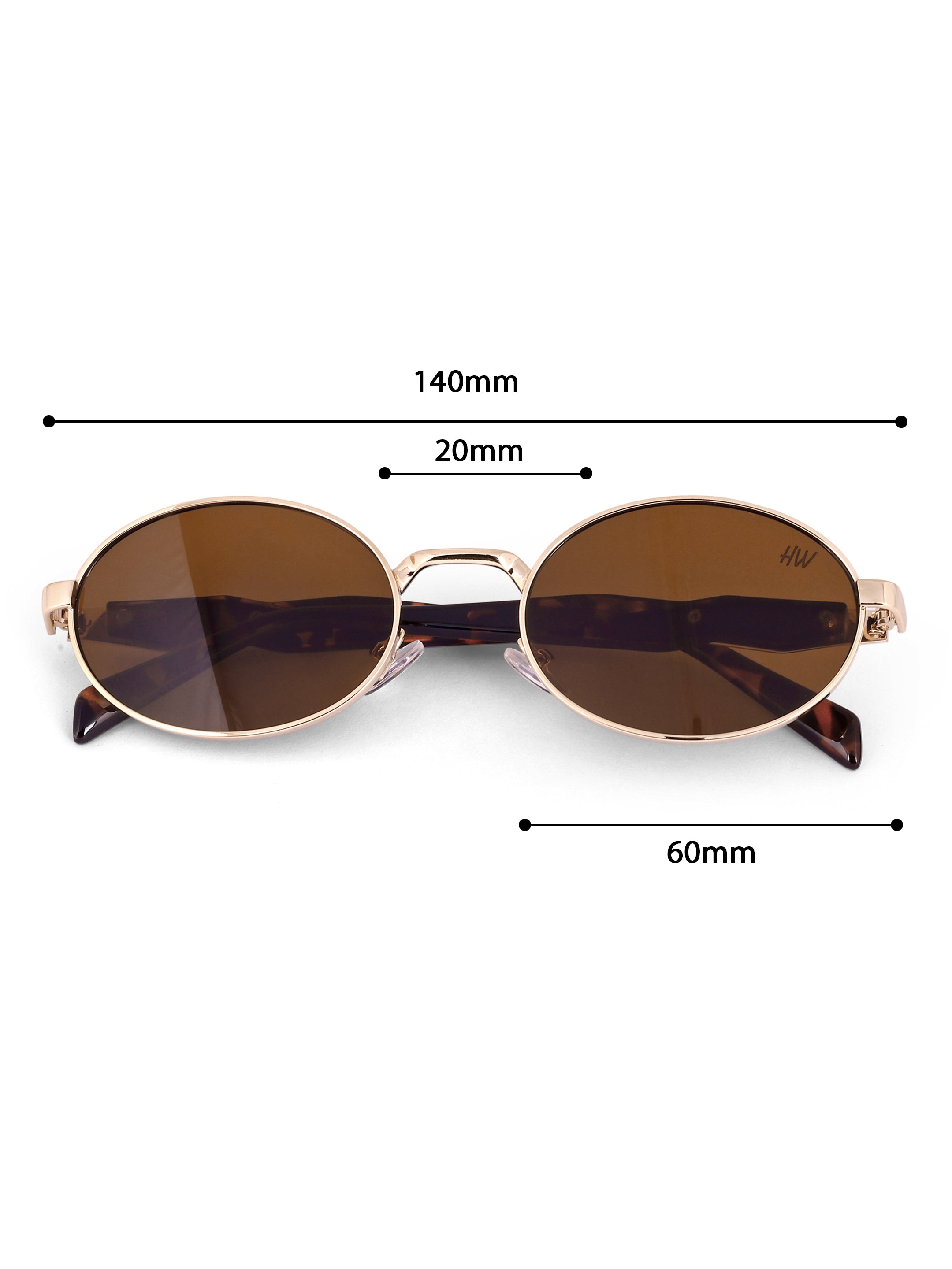 Women's Oval Golden Brown UV Protected Sunglasses
