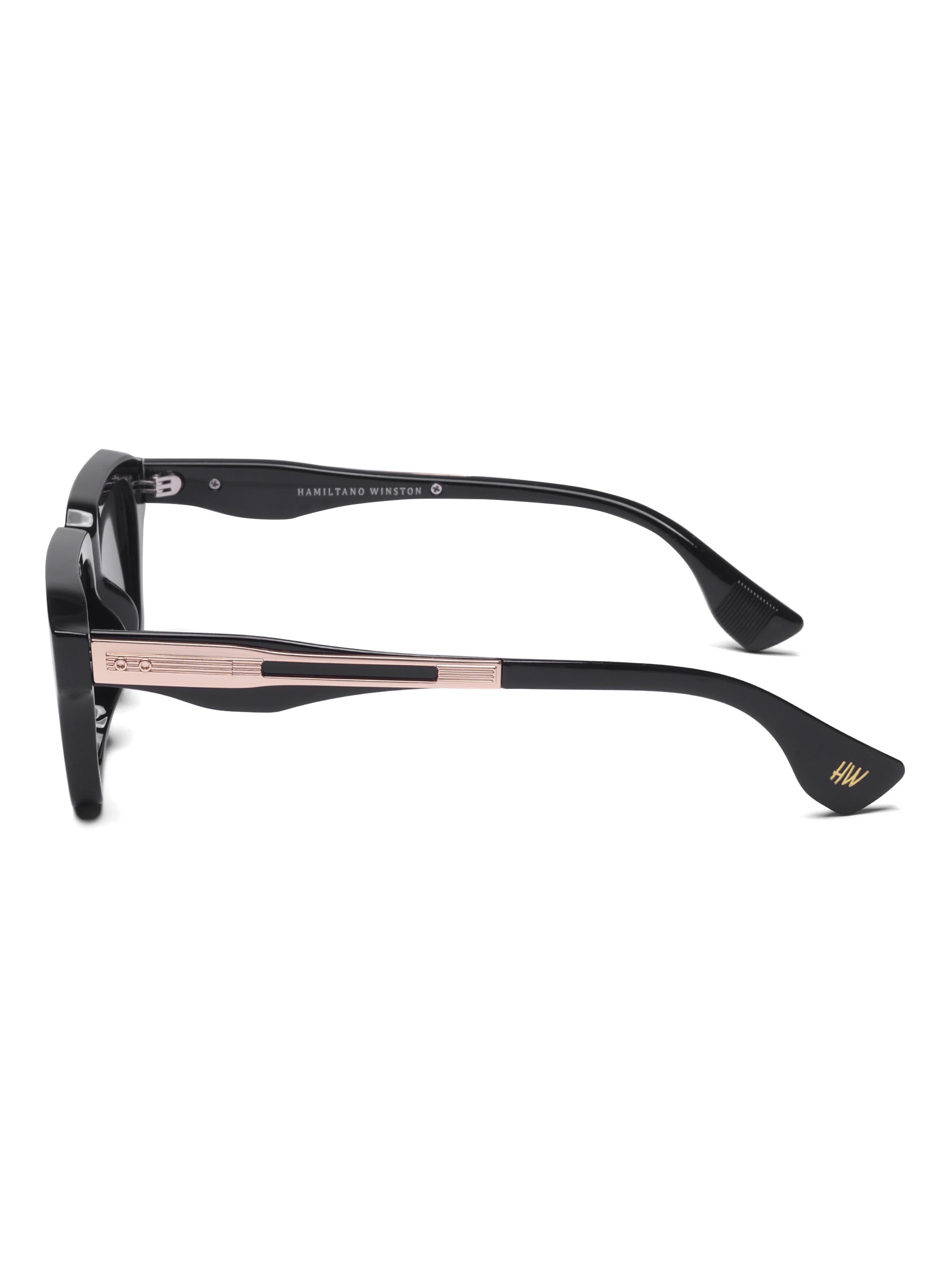 Men's UV Protected Gold Black Wayfarer Sunglasses