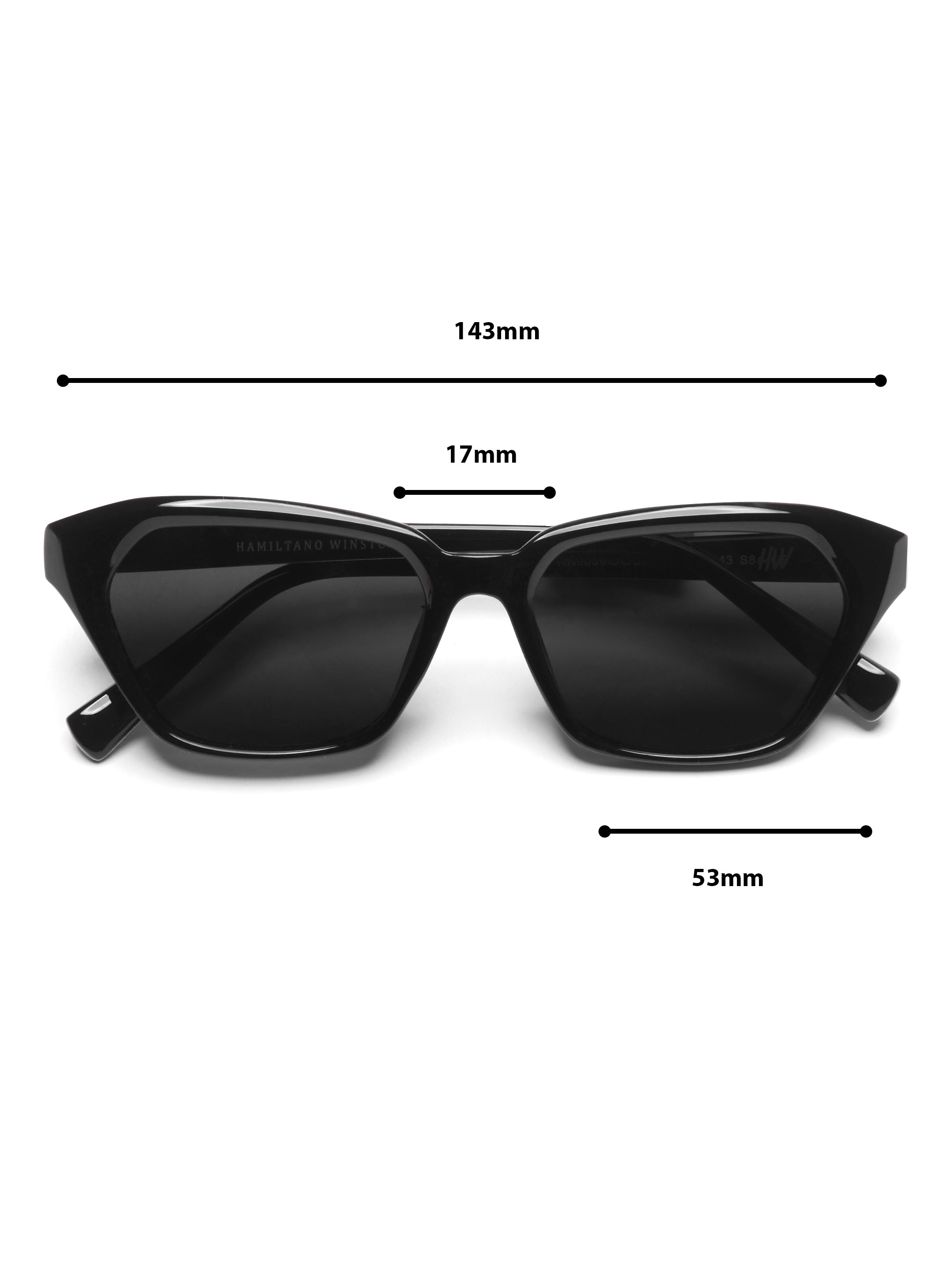 Evora Black Cateye UV Protected Womens Sunglasses