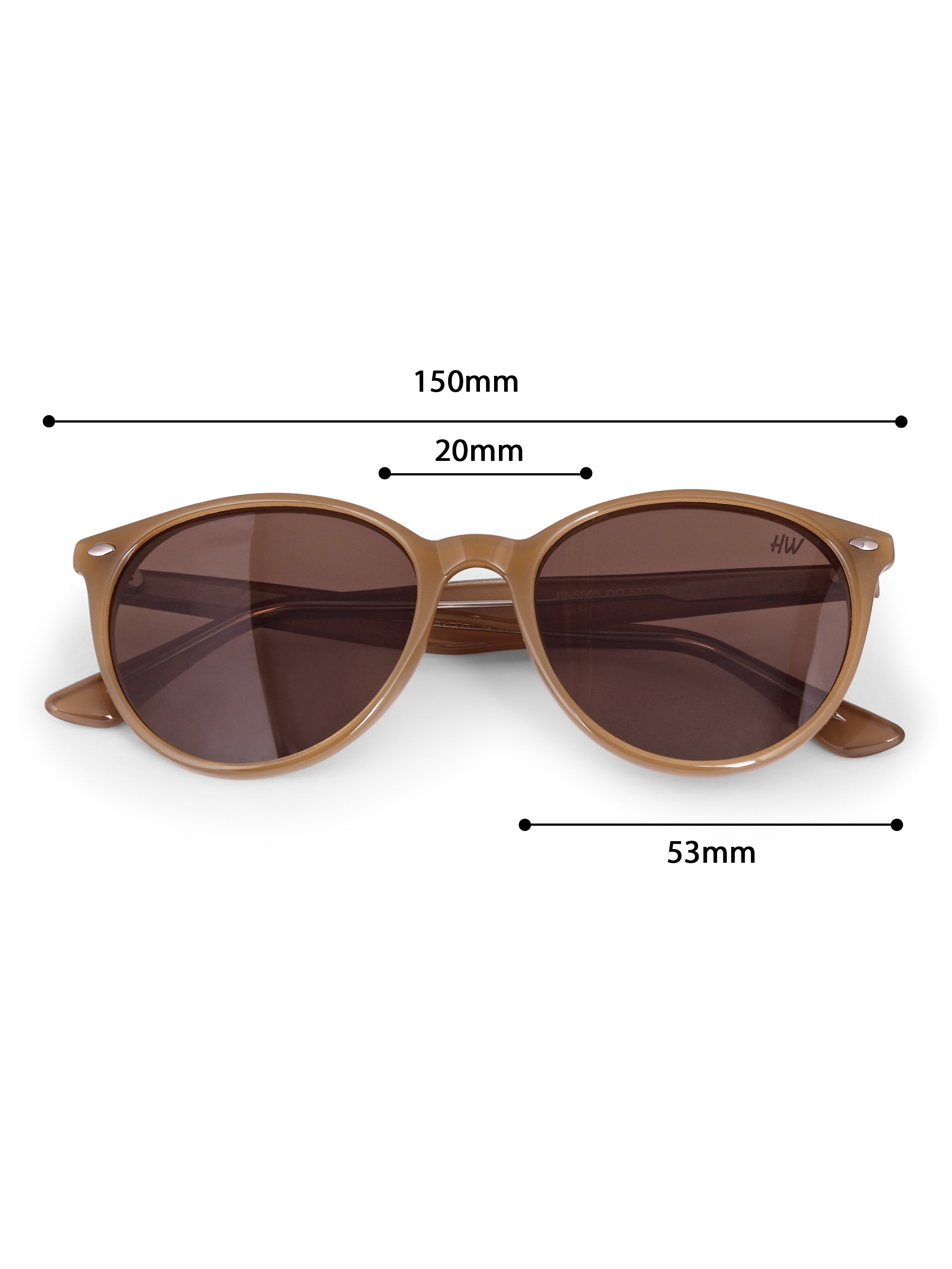 Women's Oval Brown UV Protected Sunglasses