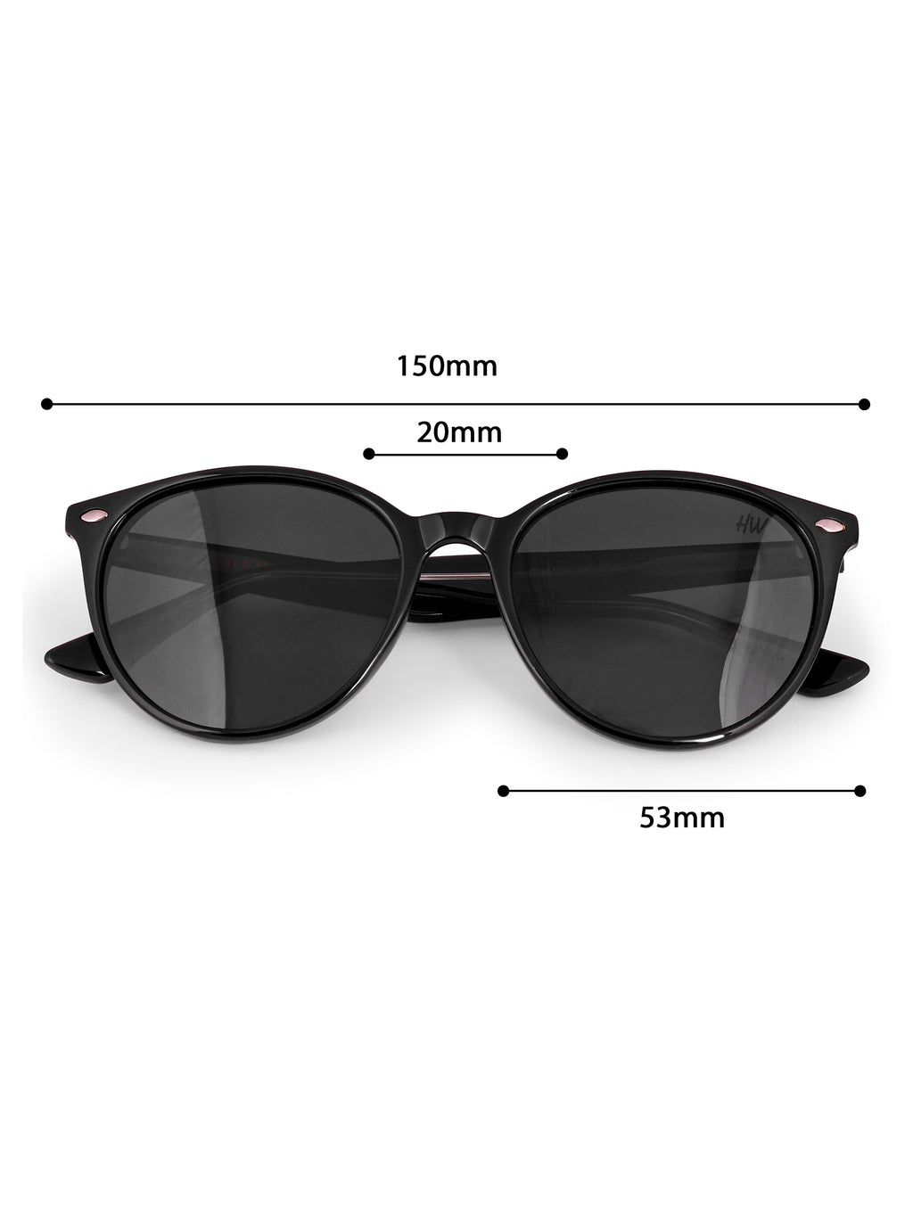 Women's Black Oval UV Protected Sunglasses