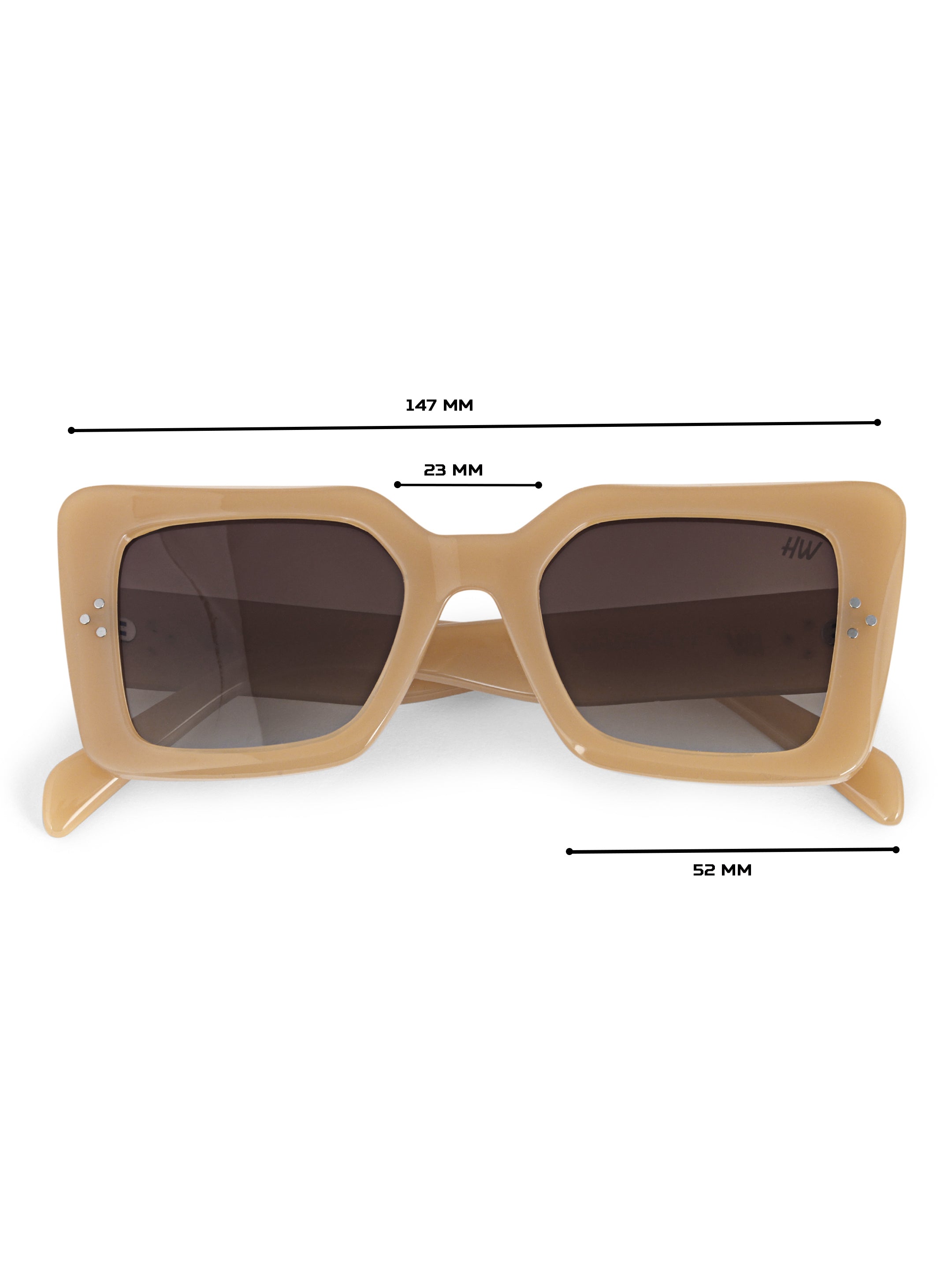 Over Square Peach Women UV Protected Sunglasses