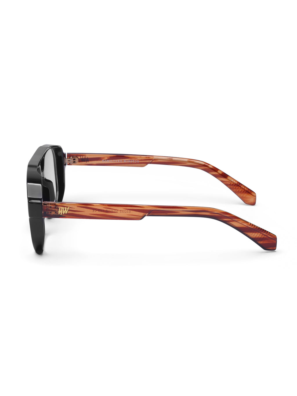 Men's Black Wooden Transparent Glasses