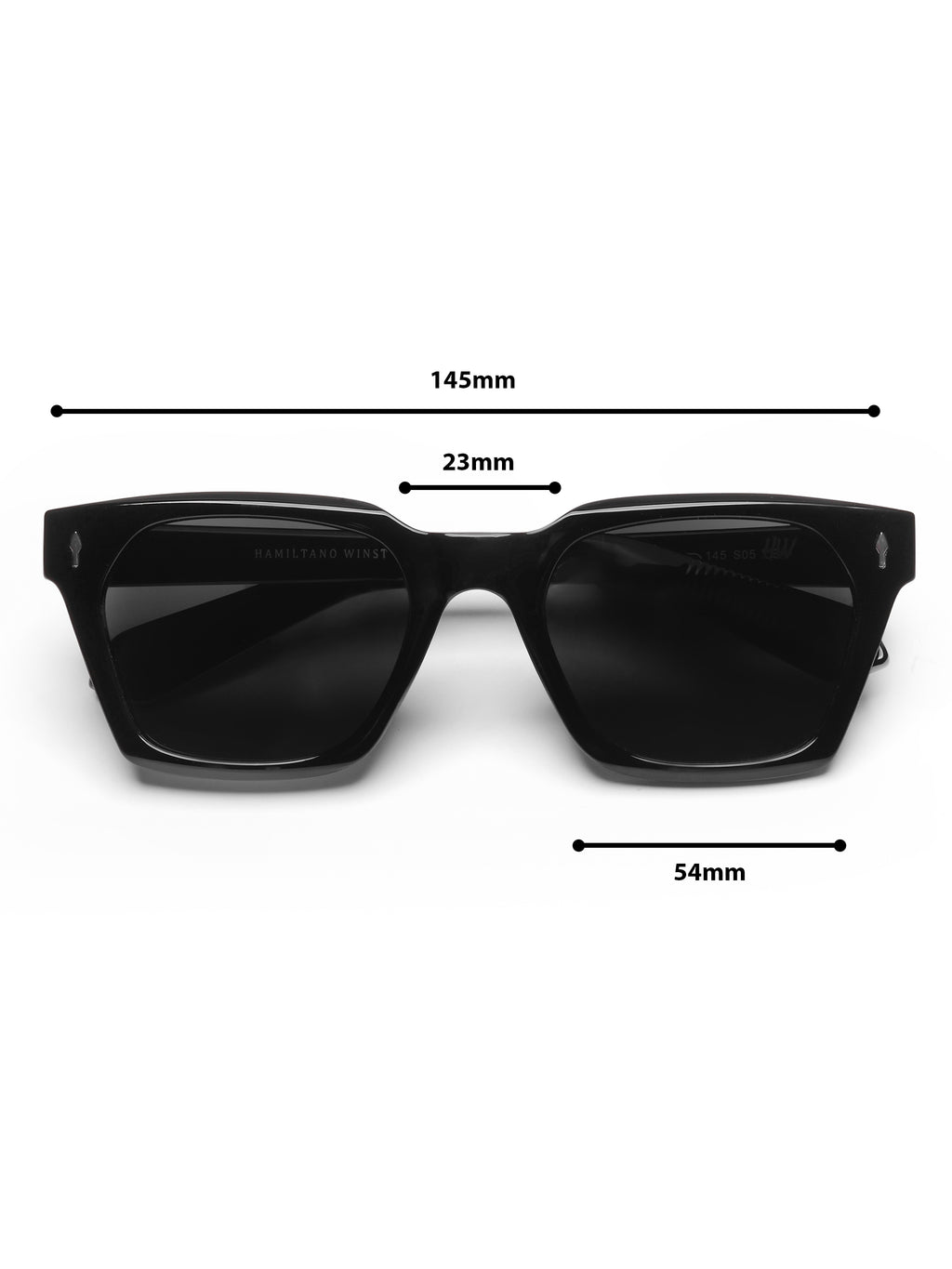 Montaro Black Wayfarer Mens Sunglasses