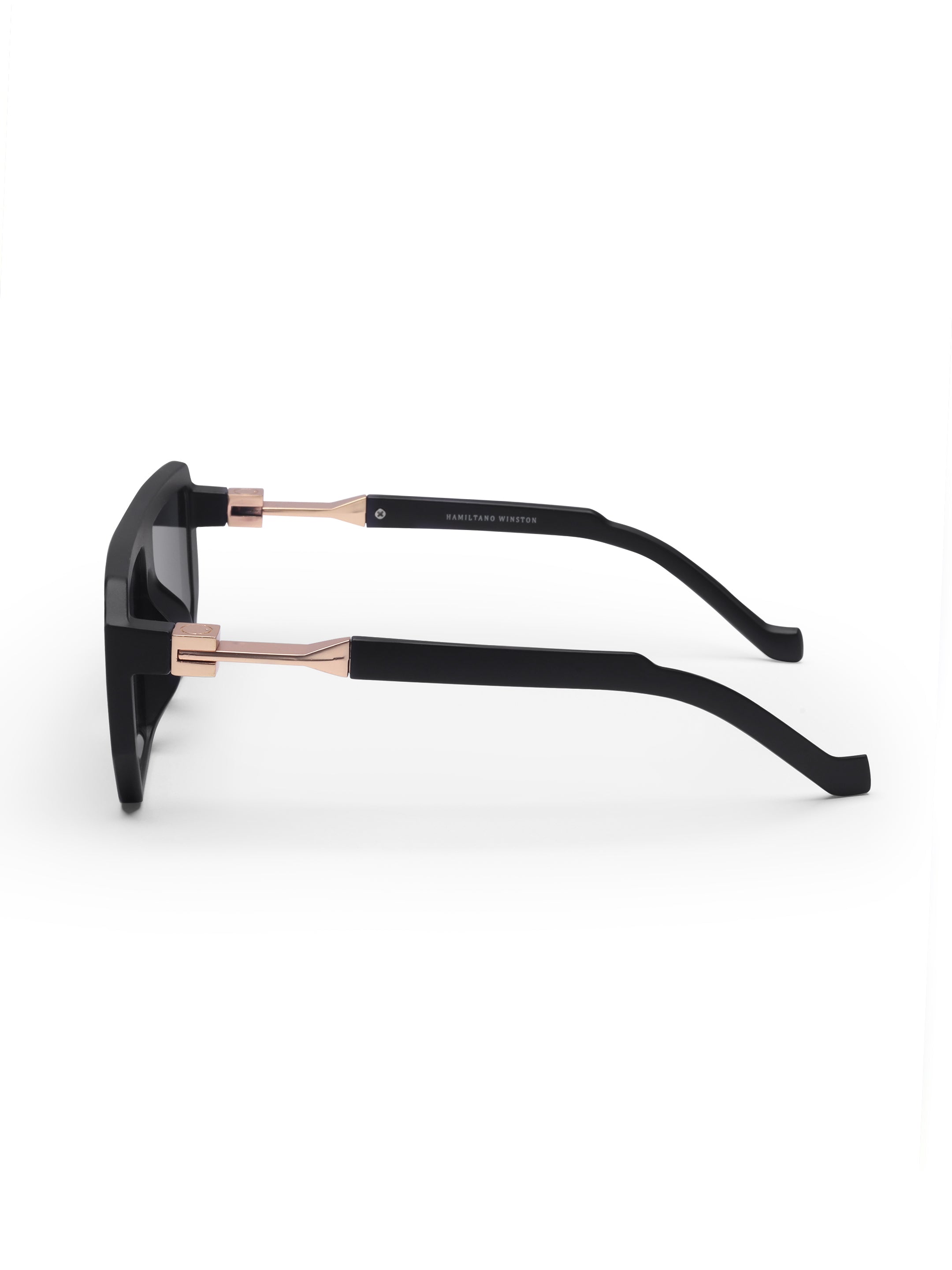 Men's UV Protected Gold Black Wayfarer Sunglasses