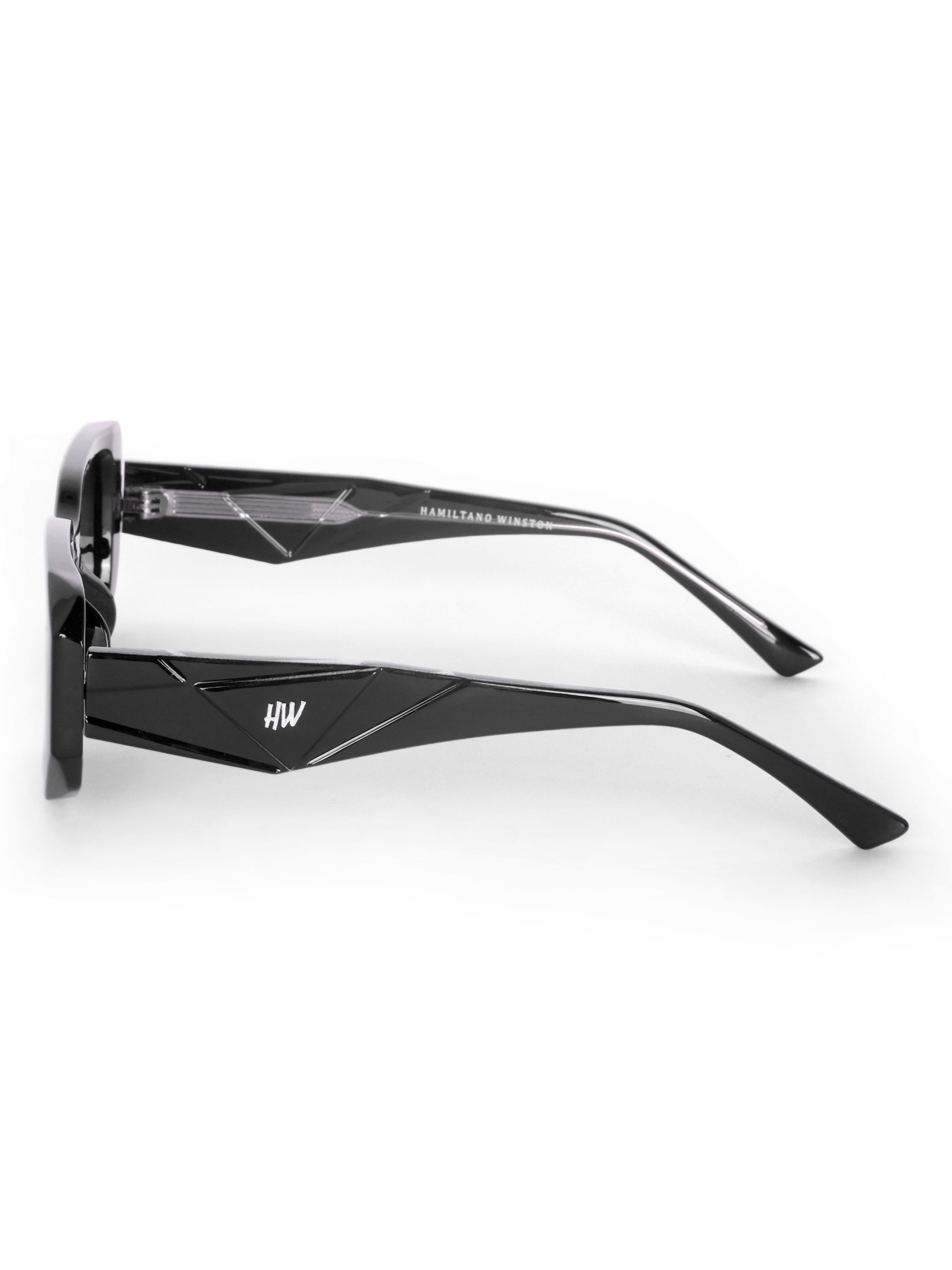 Women's Premium UV Protected Black Rectangular Sunglasses