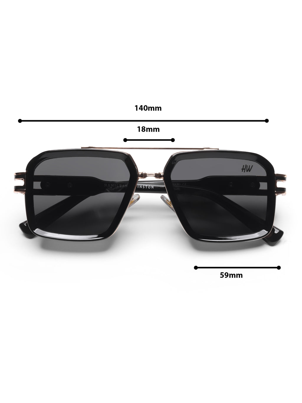 Alvero Black Wayfarer Mens Sunglasses