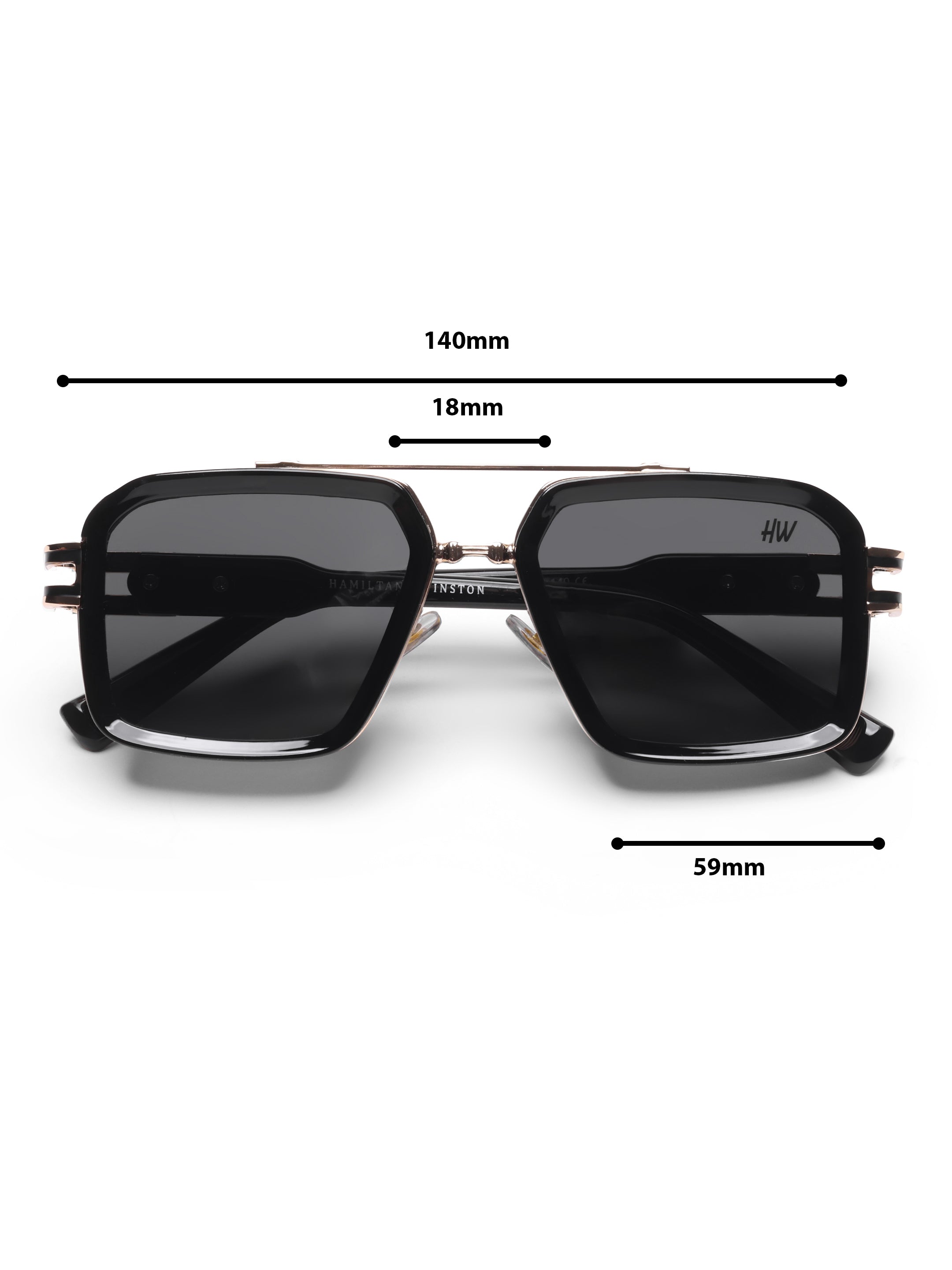 Alvero Black Wayfarer Mens Sunglasses