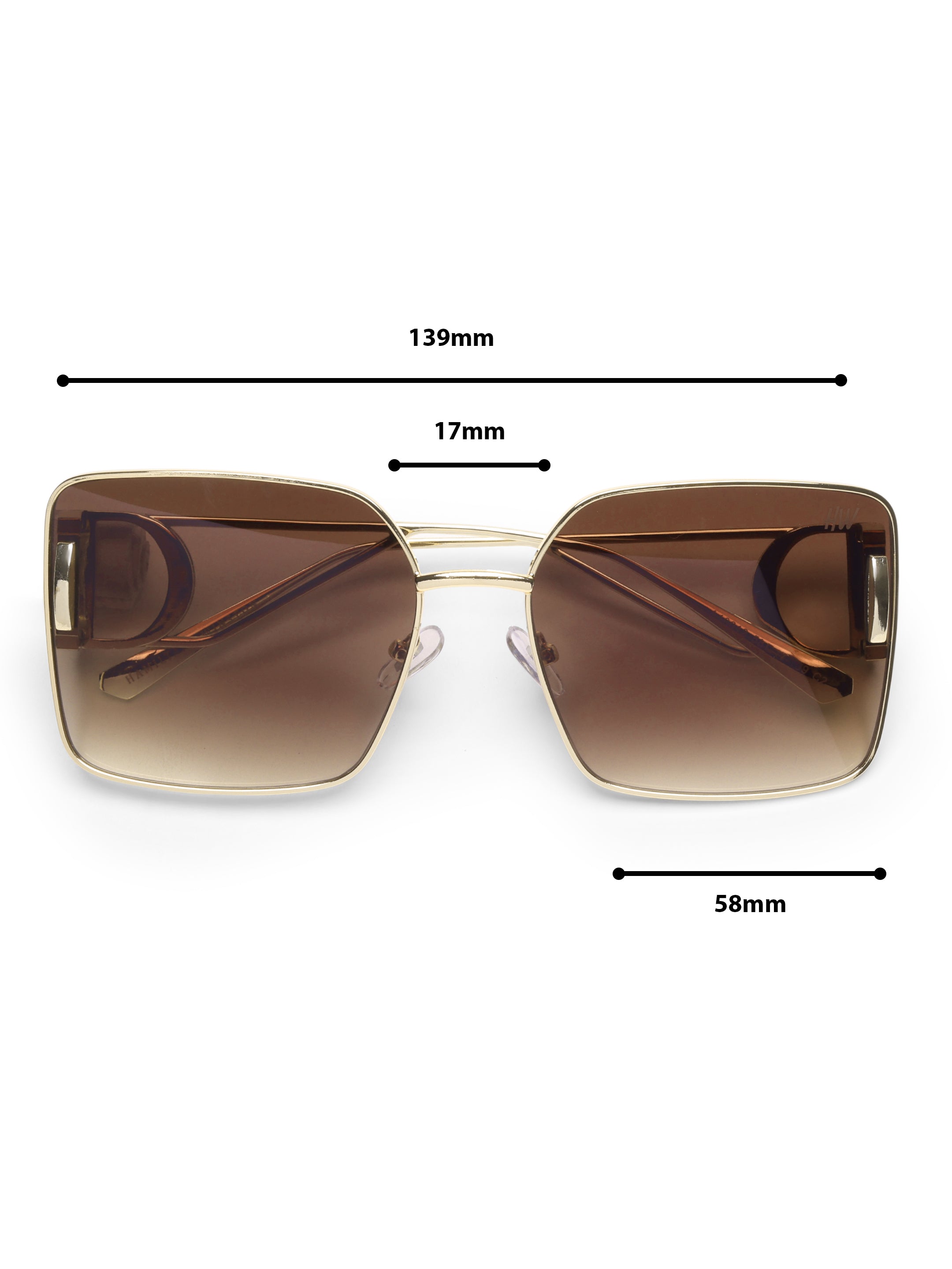 Sorelle Metal Square Brown UV Protected Womens Sunglasses