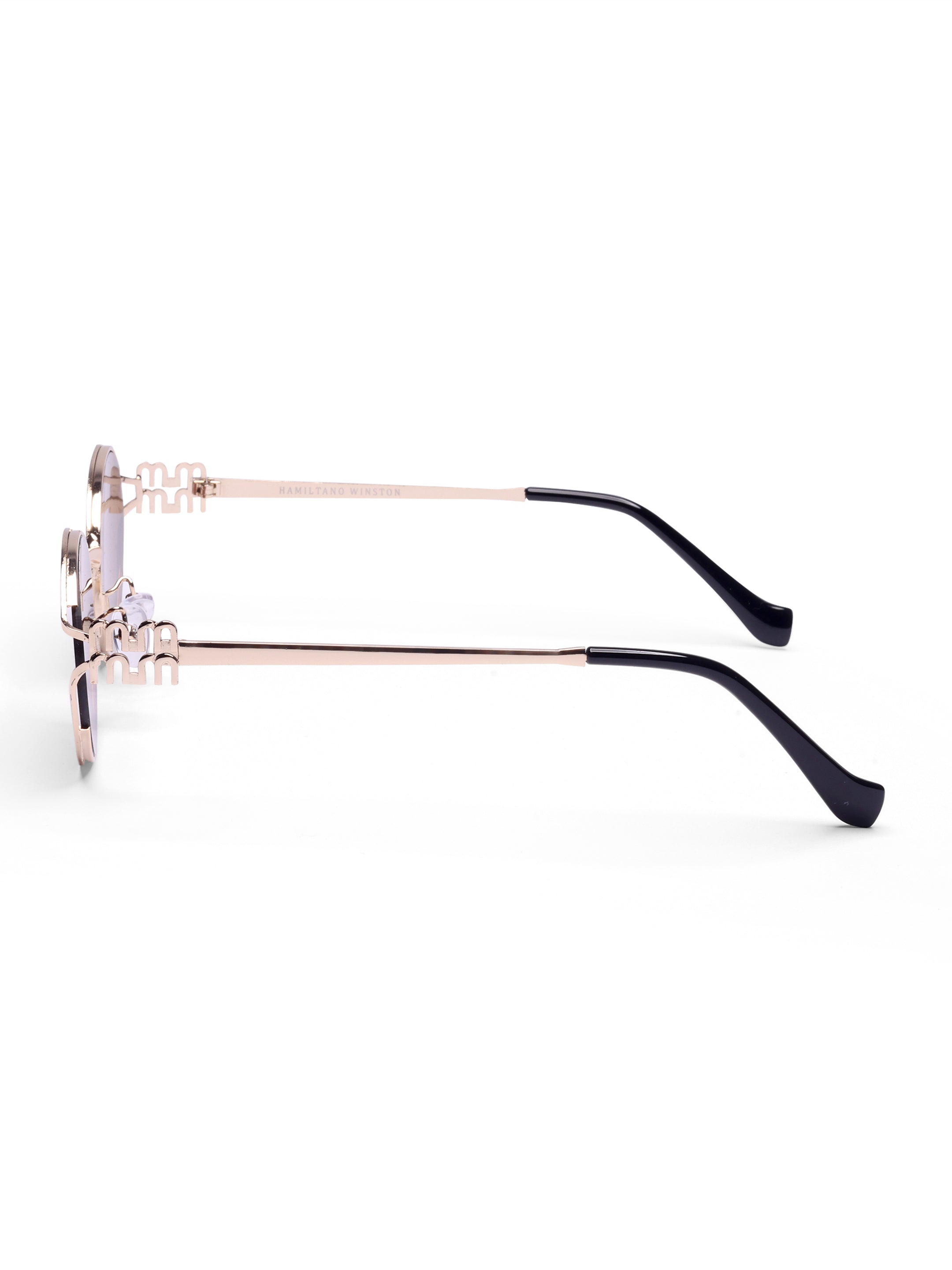 Women's Gold Brown Oval Sunglasses