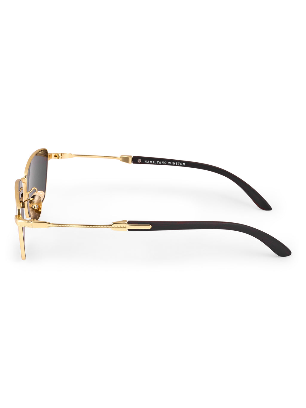 Men's Golden Black UV Protected  Rectangular Wayfarer Sunglasses
