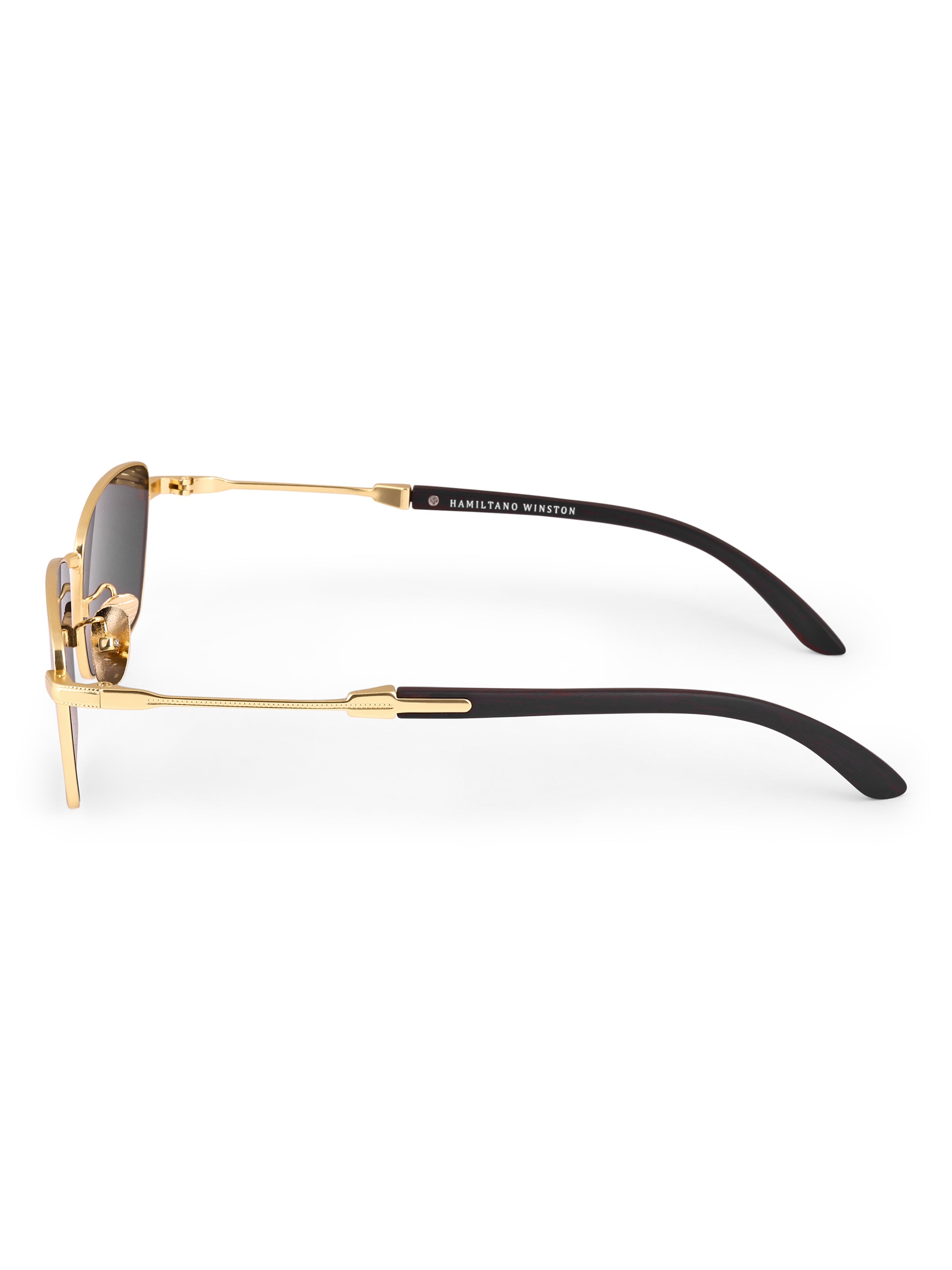 Men's Golden Black UV Protected  Rectangular Wayfarer Sunglasses