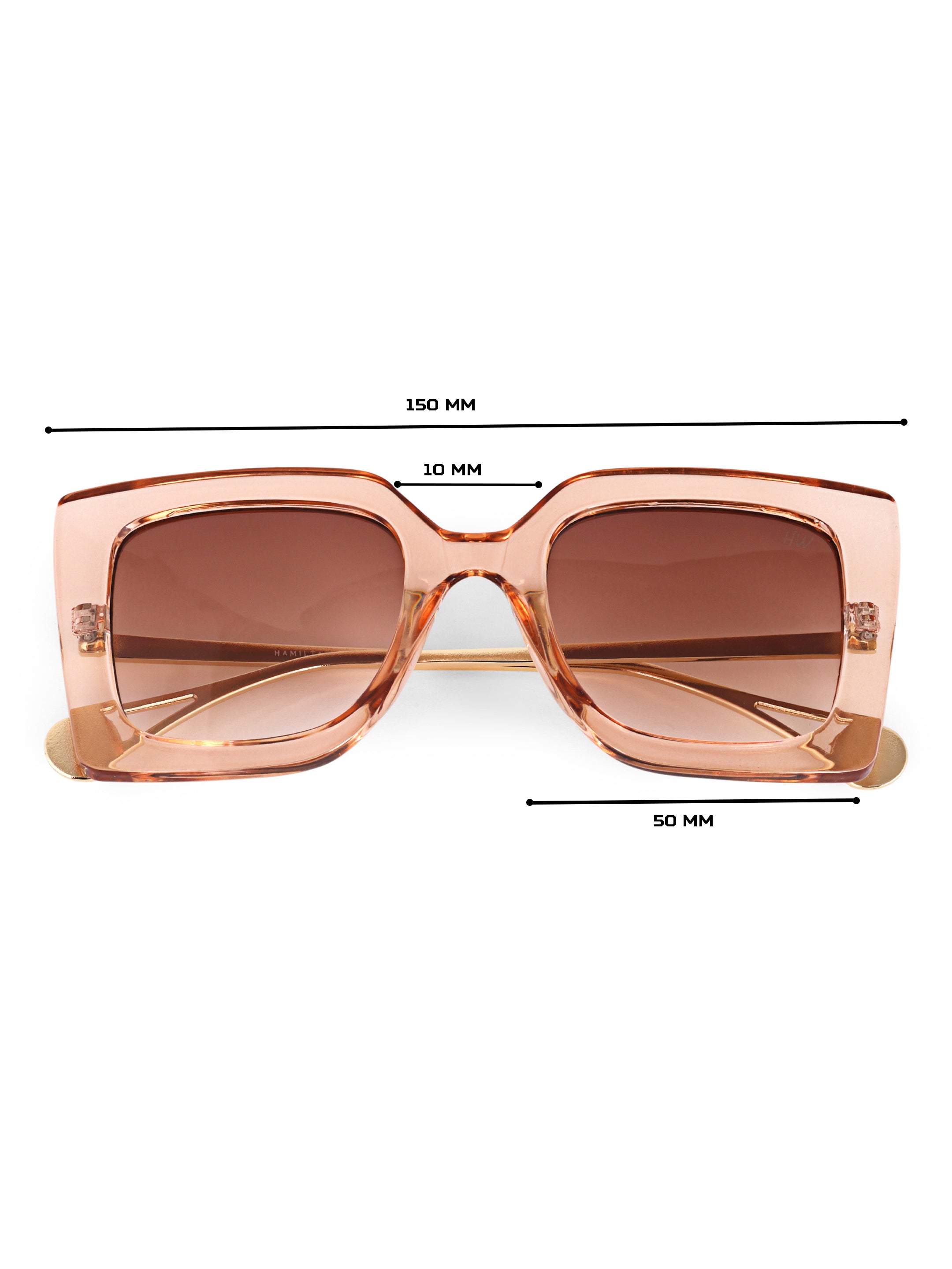 Oversize Women UV Protected Sunglasses Peach