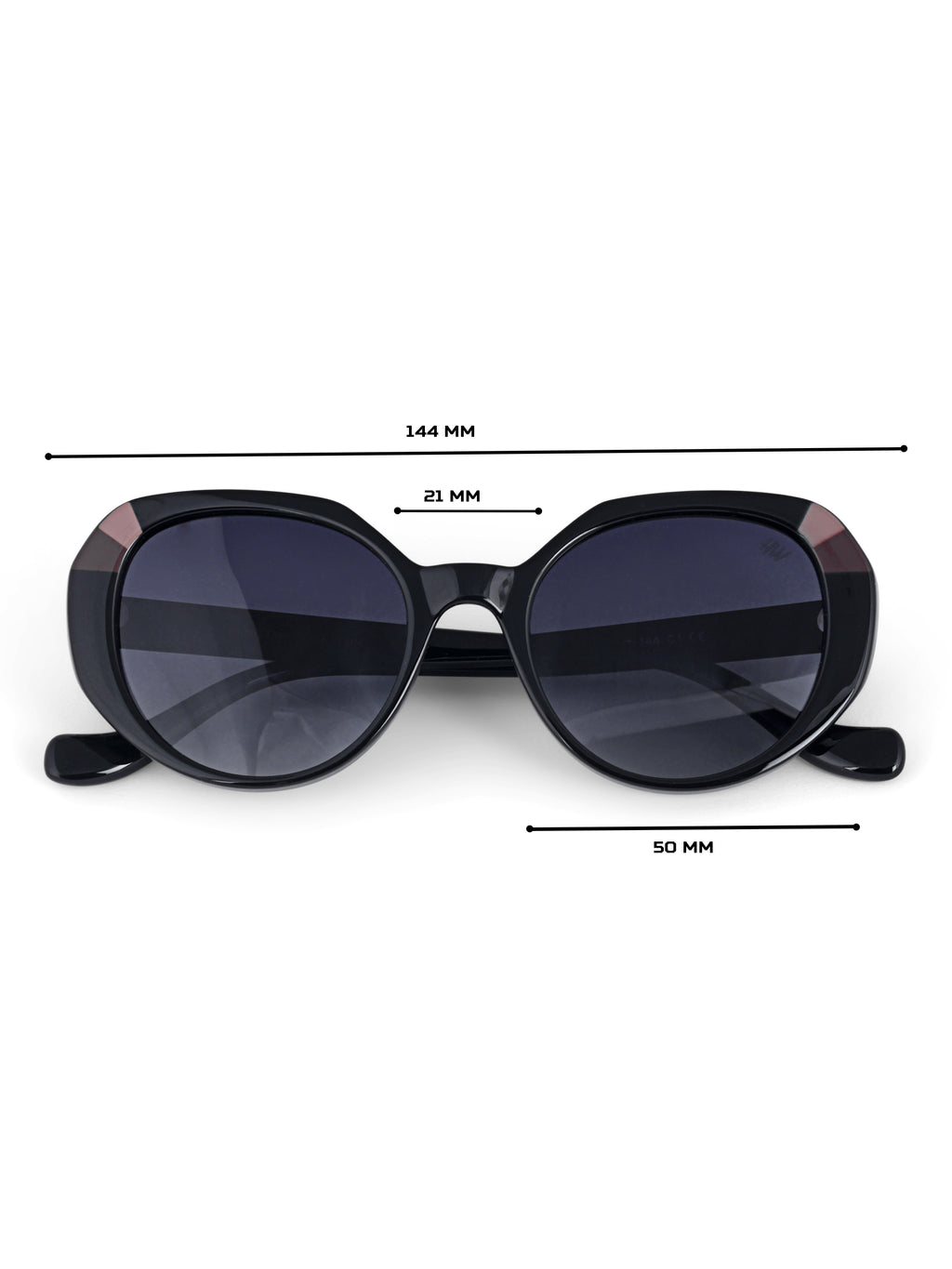 Liquorice Oval Women UV Protected Sunglasses