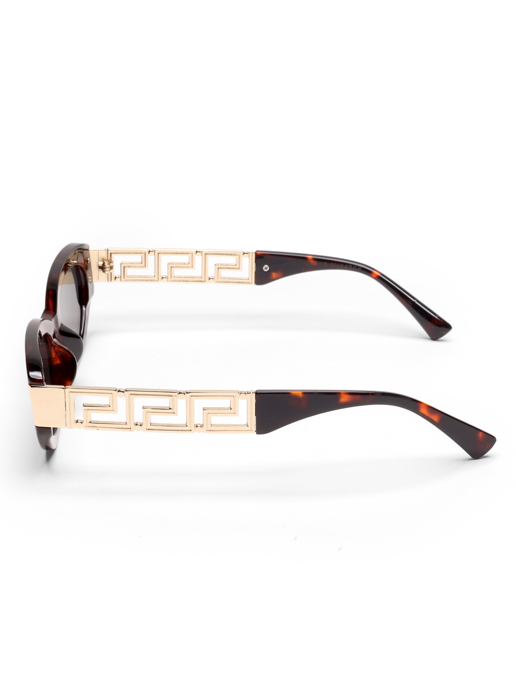 Alina Black Oval Leopard UV Protected Womens Sunglasses