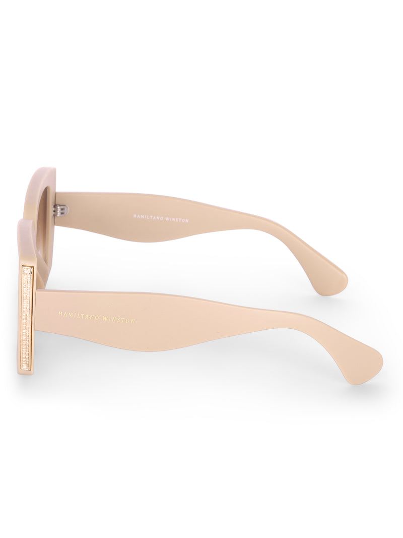 Women's Polarized Brown Rectangular Oversized Sunglasses