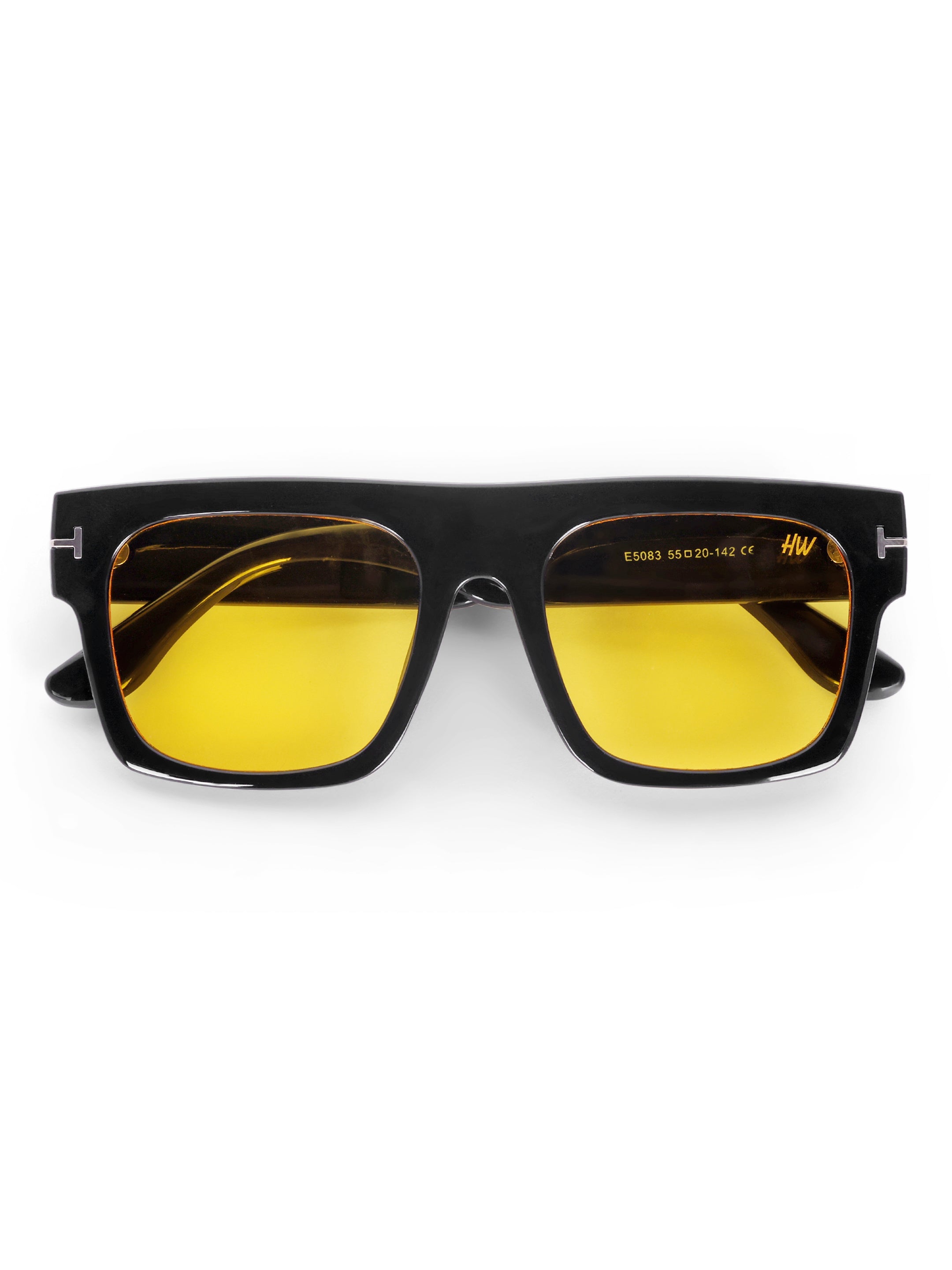 Men's Yellow Wayfarer Rectangular Sunglasses