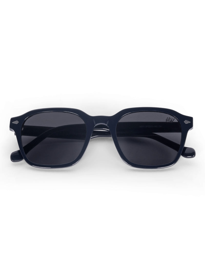Men's Full Black UV Protected Hexagon Sunglasses