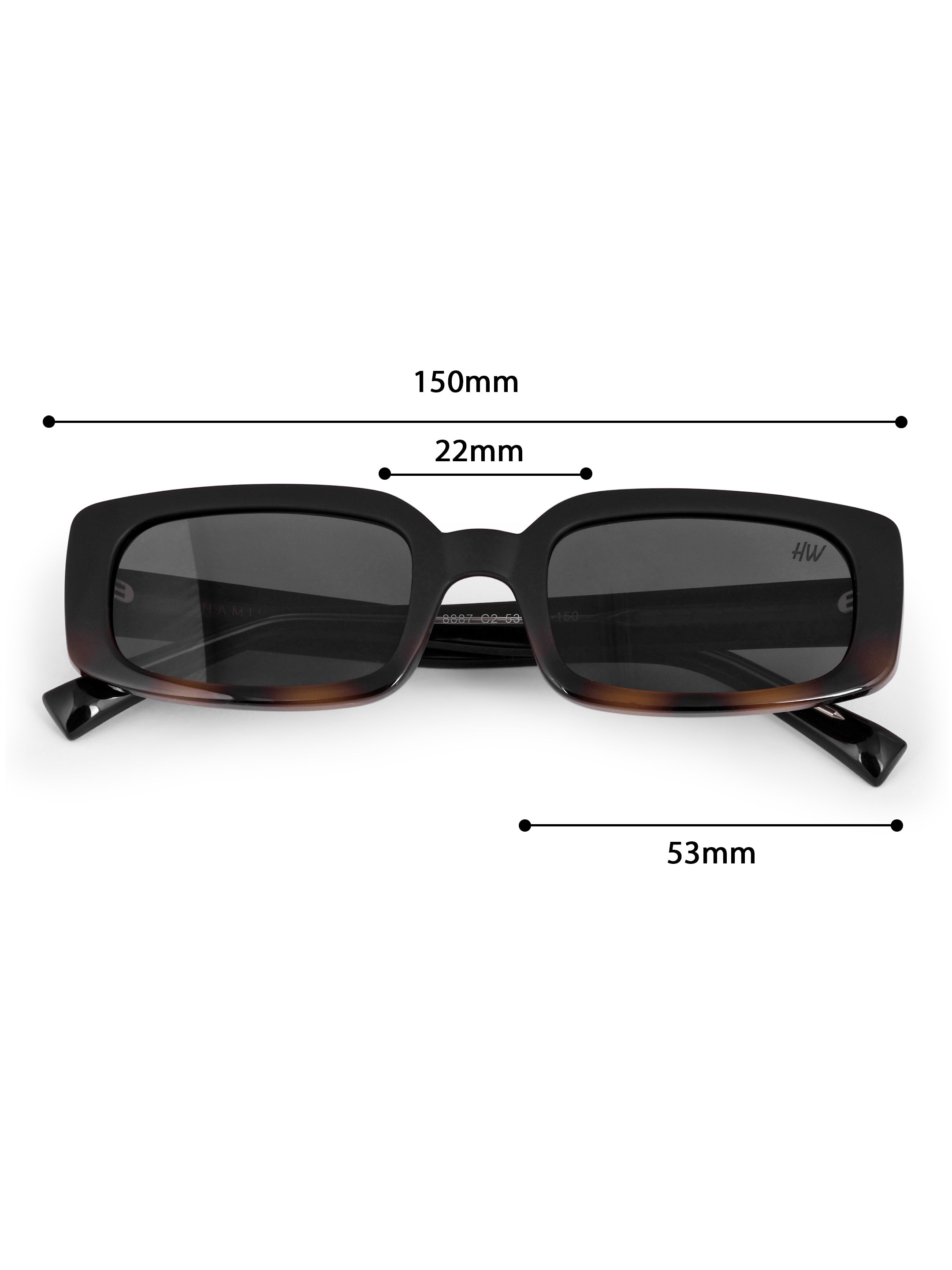 Women's Black Leopard Rectangular UV Protected Sunglasses