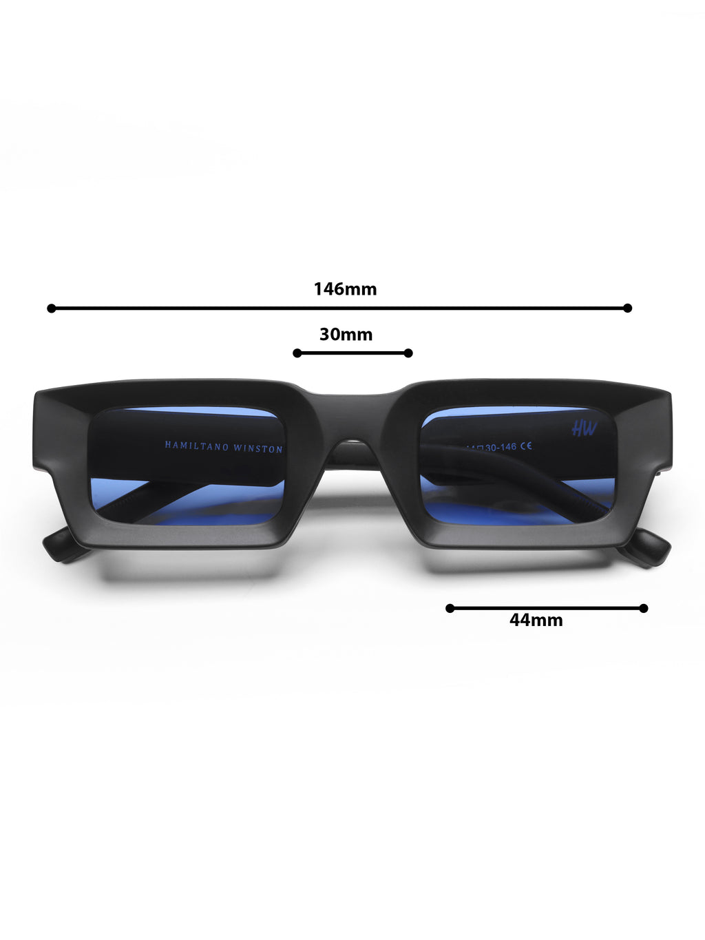 Zayden Blue Wayfarer Mens Sunglasses