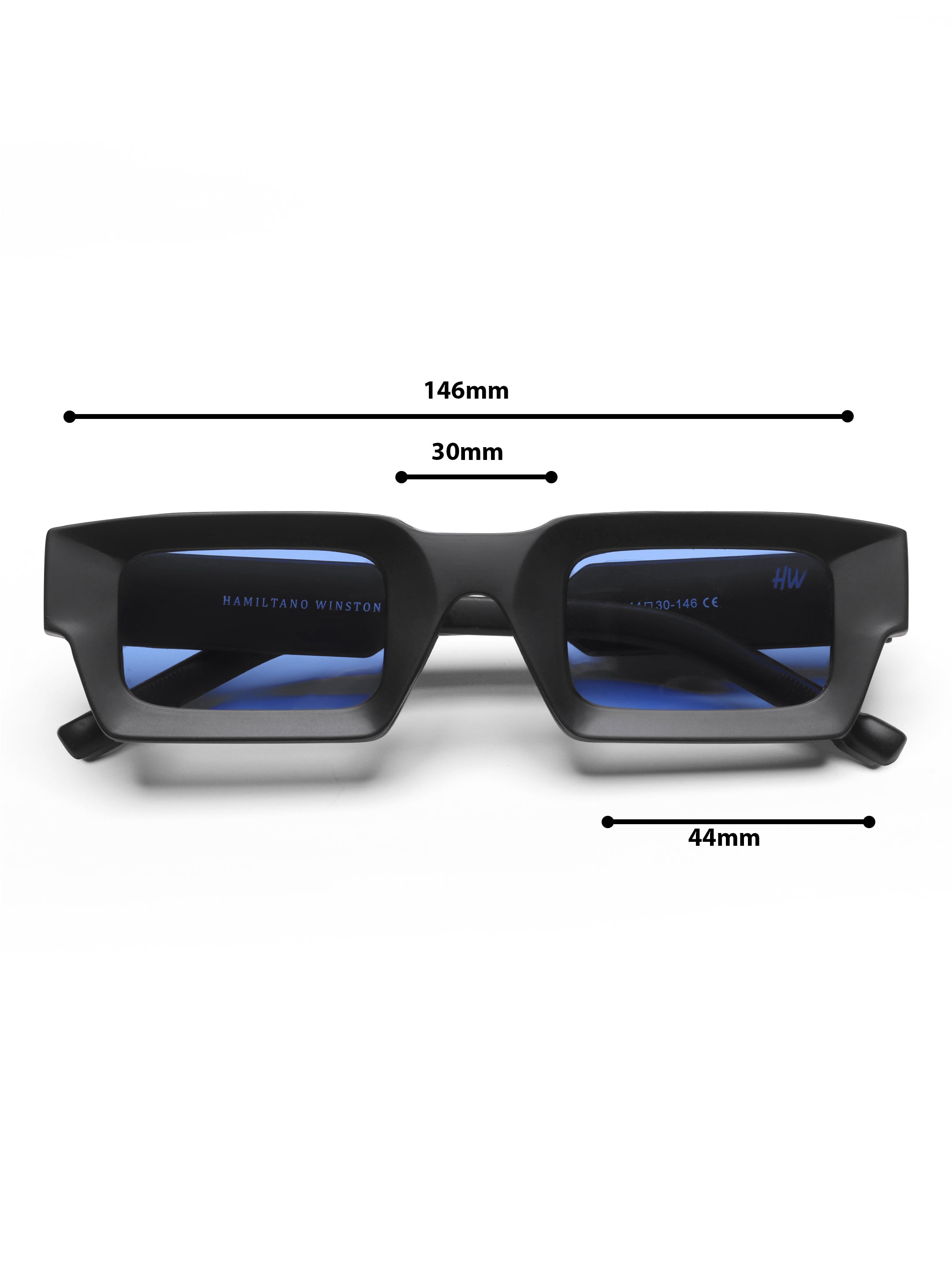 Zayden Blue Wayfarer Mens Sunglasses