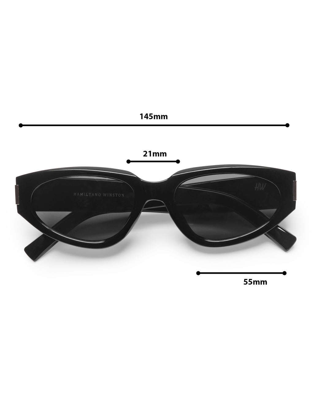 Nyra Black Cateye UV Protected Womens Sunglasses