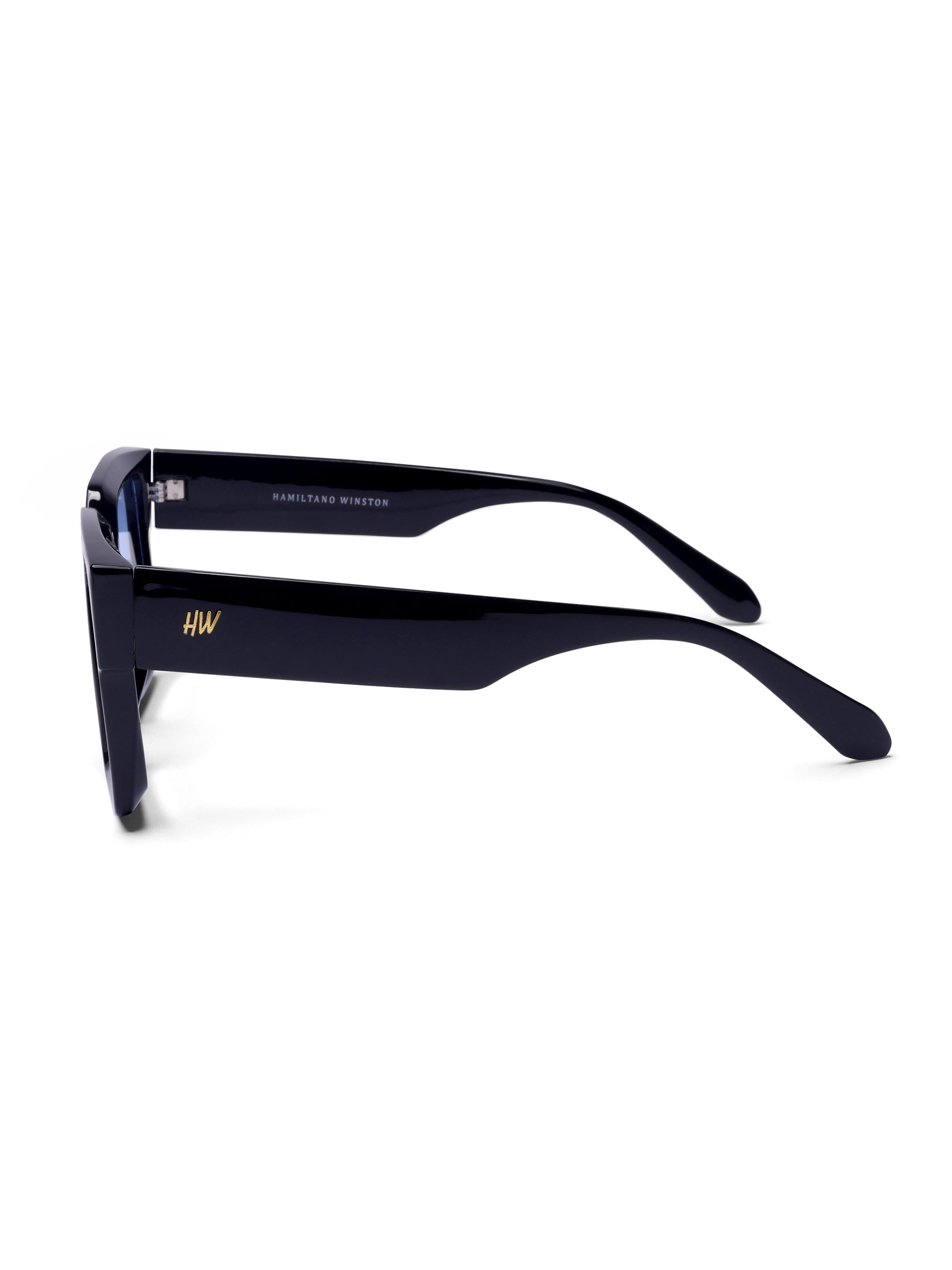 Men's UV Protected Black Blue Wayfarer Rectangular Sunglasses