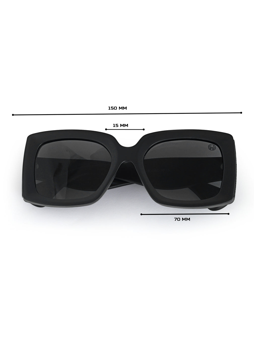 Oversize Black Square Women UV Protected Sunglasses