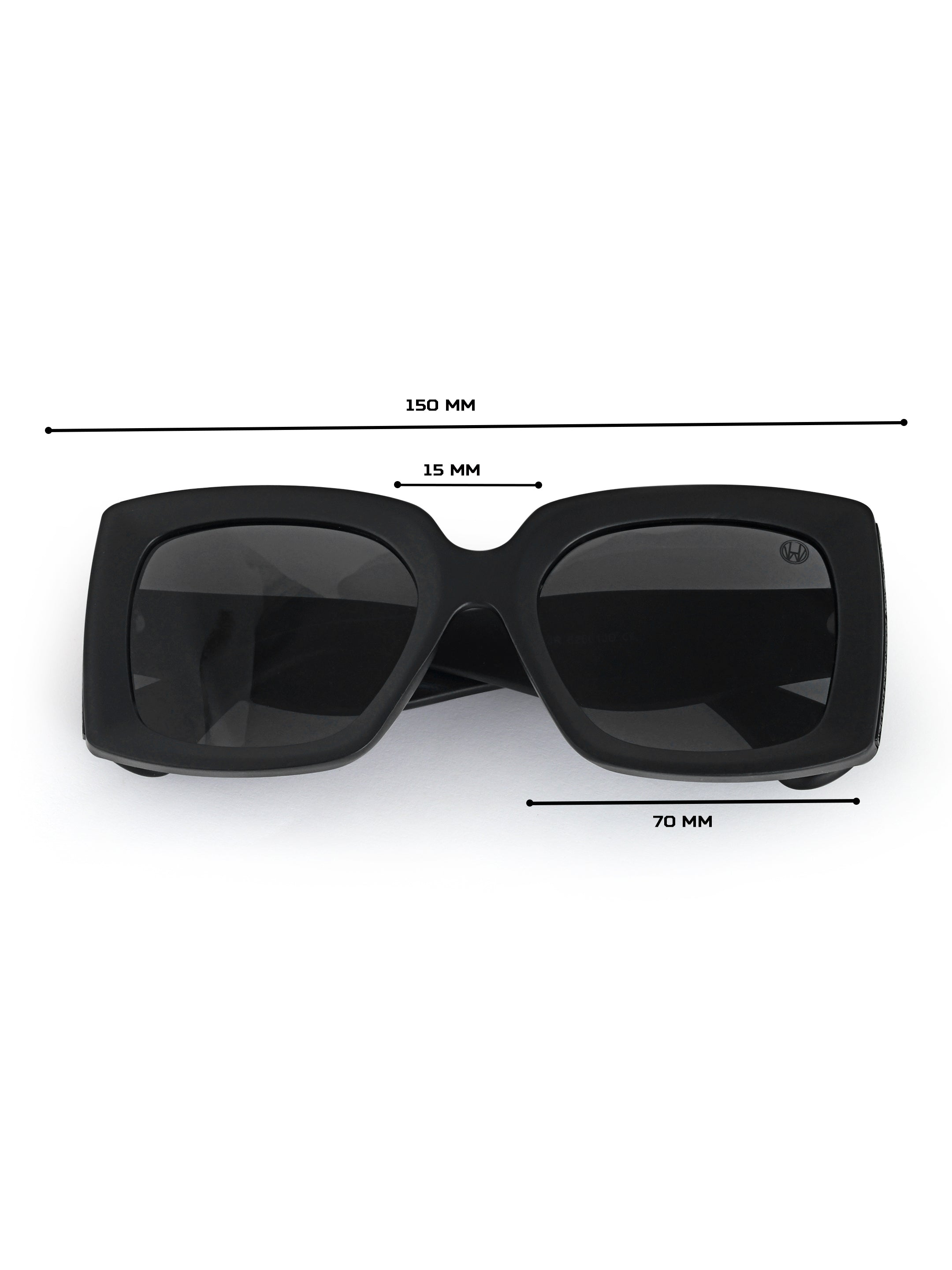 Oversize Black Square Women UV Protected Sunglasses