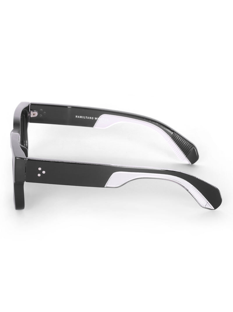 Men's Full Black UV Protected Wayfarer Rectangular Sunglasses