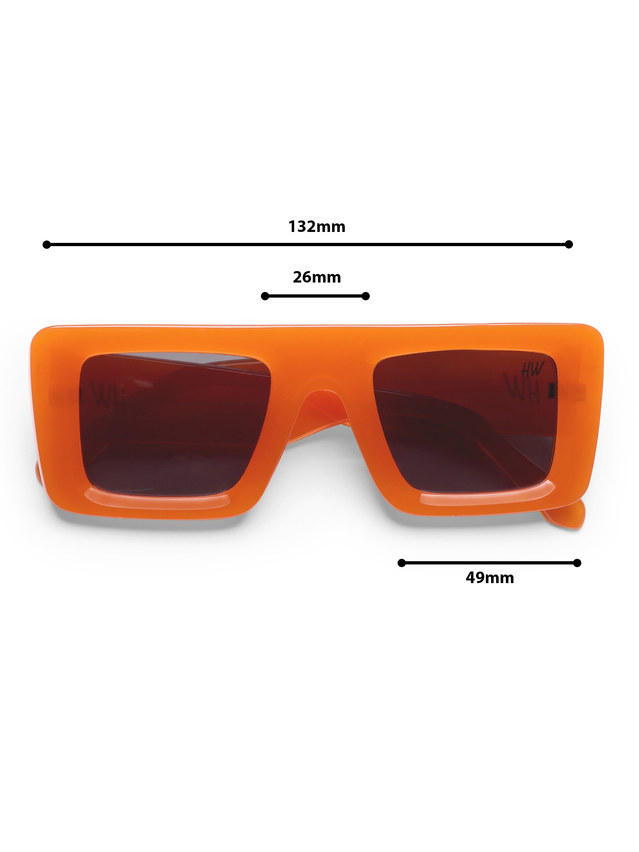 Opaline Candy Orange Square UV Protected Womens Sunglasses