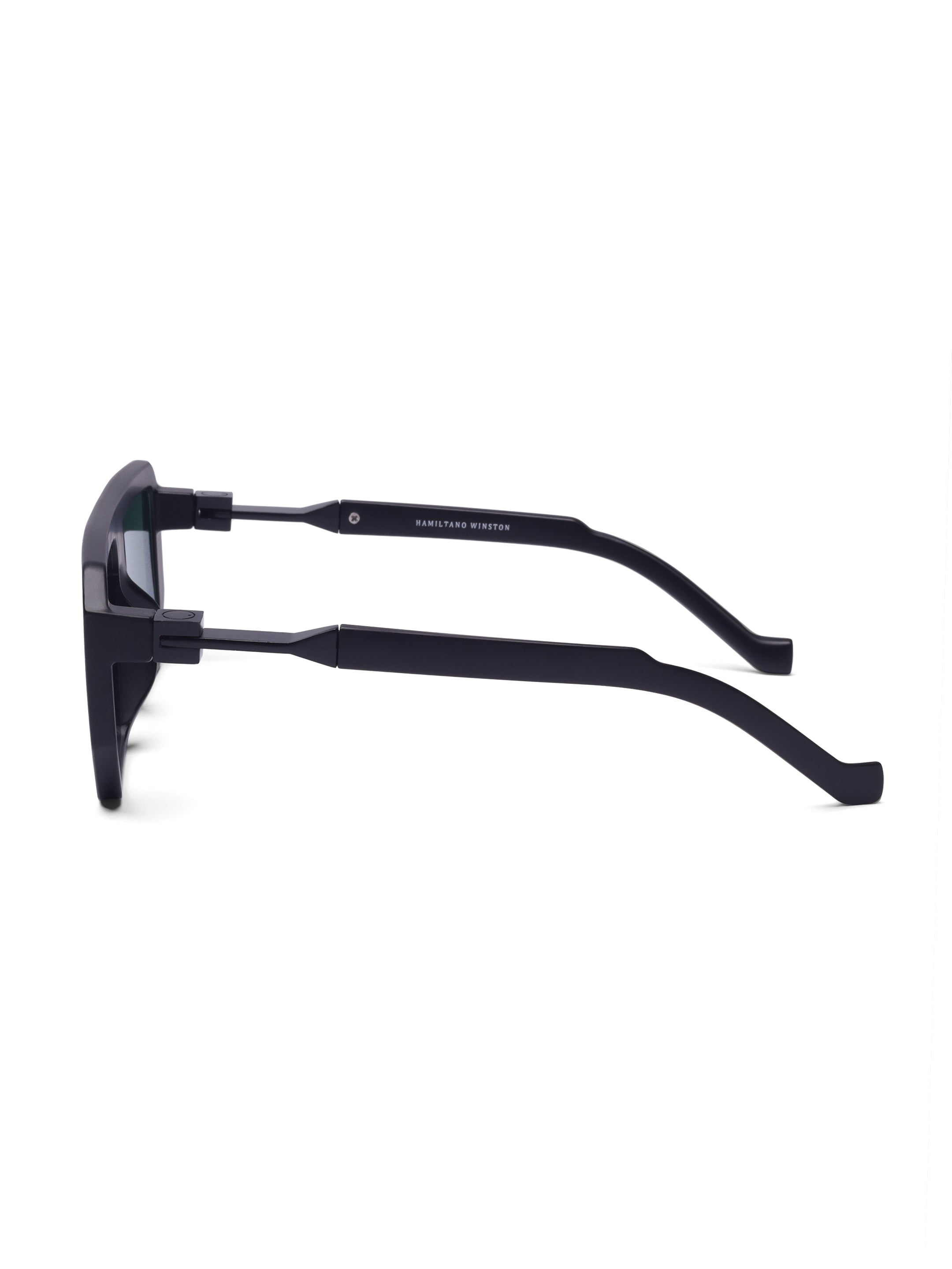 Men's UV Protected Gold Black Green Wayfarer Sunglasses