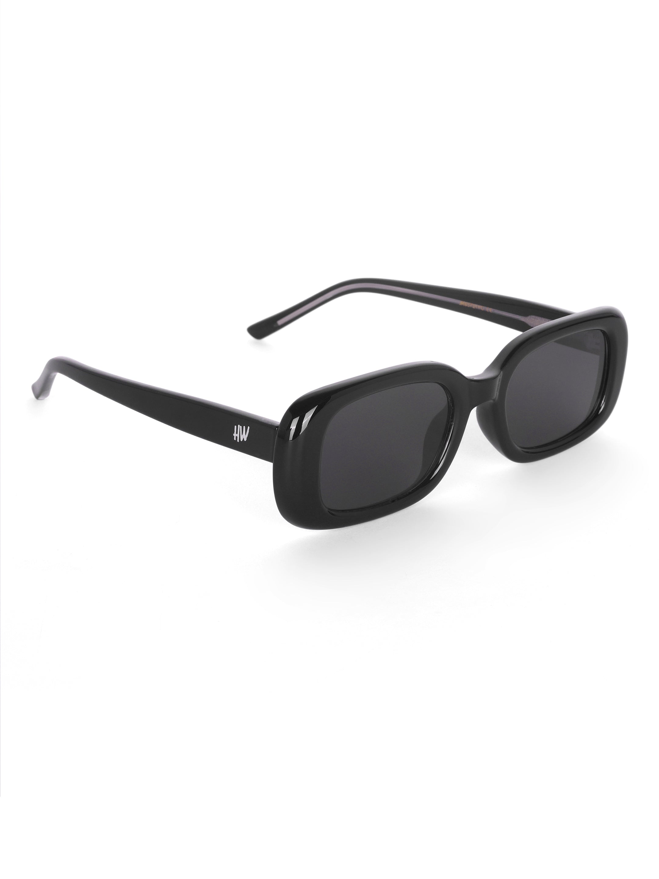 Women's Black Rectangular uv protected premium sunglasses by Hamiltano Winston