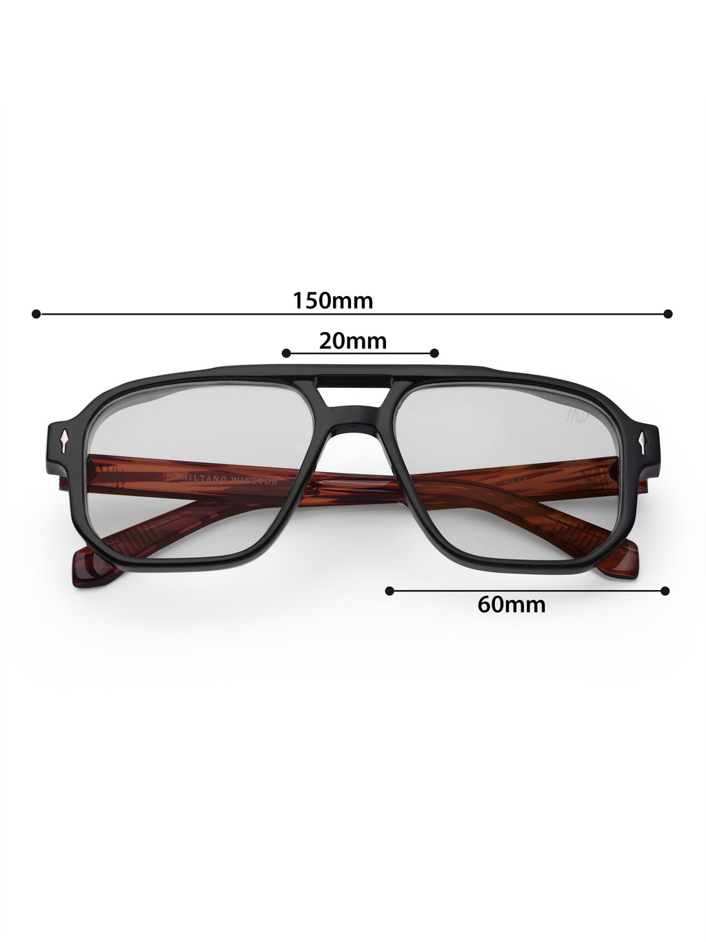 Men's Black Wooden Transparent Glasses
