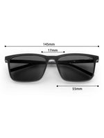 Men's Black Polarized Wayfarer Rectangular Sunglasses