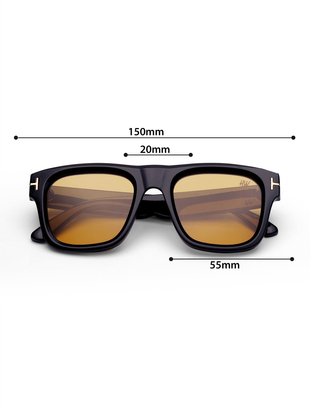 Men's UV Protected Yellow Wayfarer  Rectangular Sunglasses